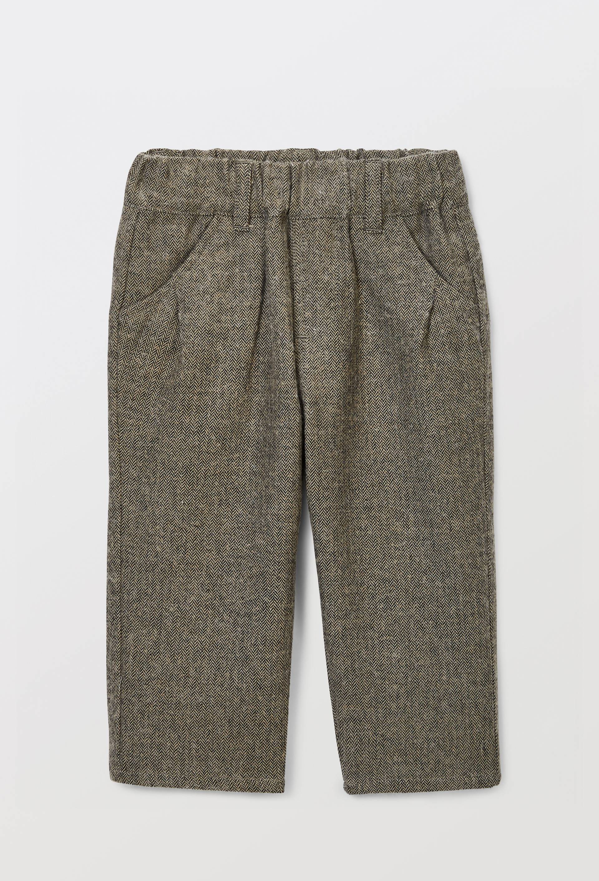 Pantalon taille &eacute;lastique imprim&eacute; contenant du coton, Beige fonc&eacute;, large image number 1.0