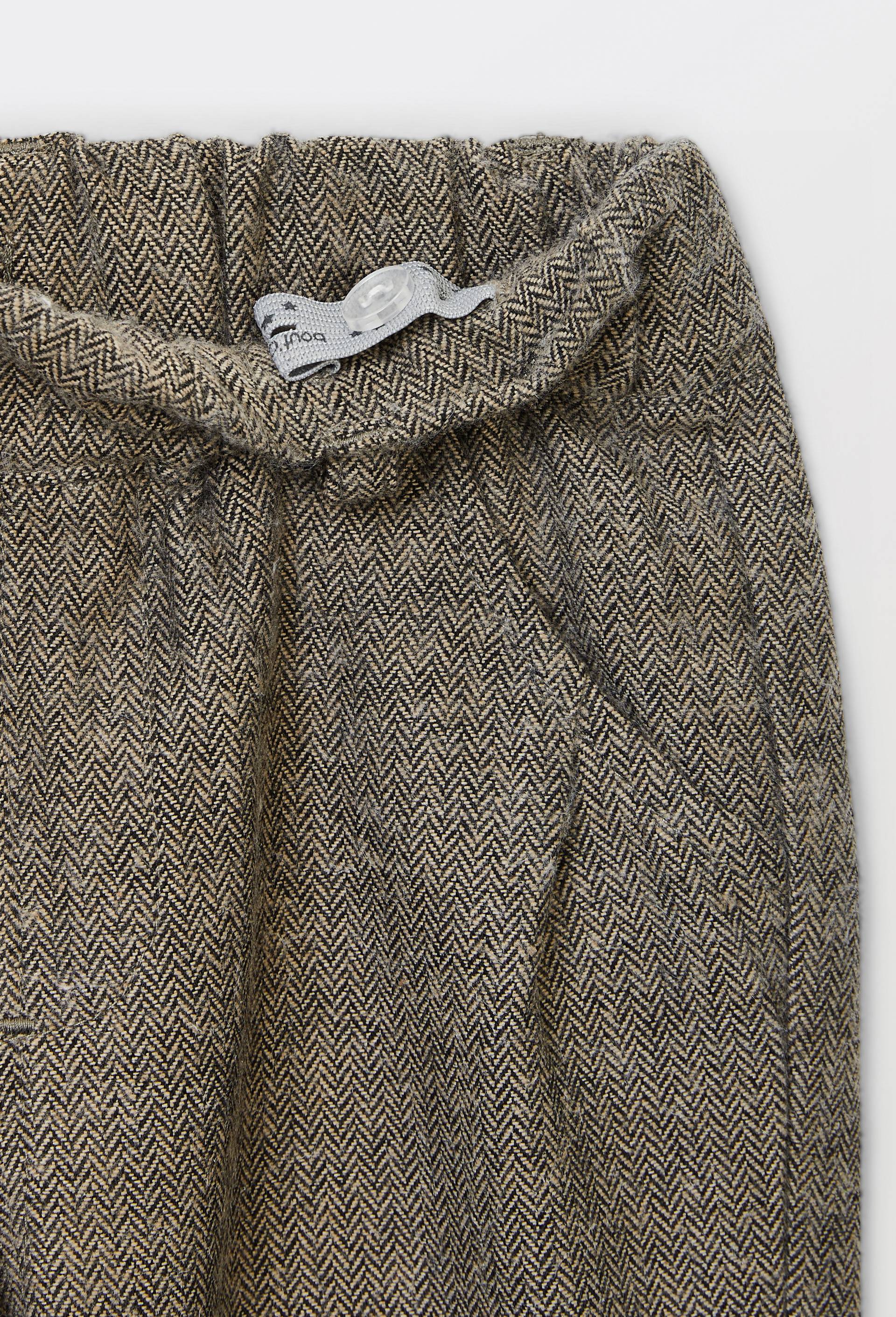 Pantalon taille &eacute;lastique imprim&eacute; contenant du coton, Beige fonc&eacute;, large image number 3