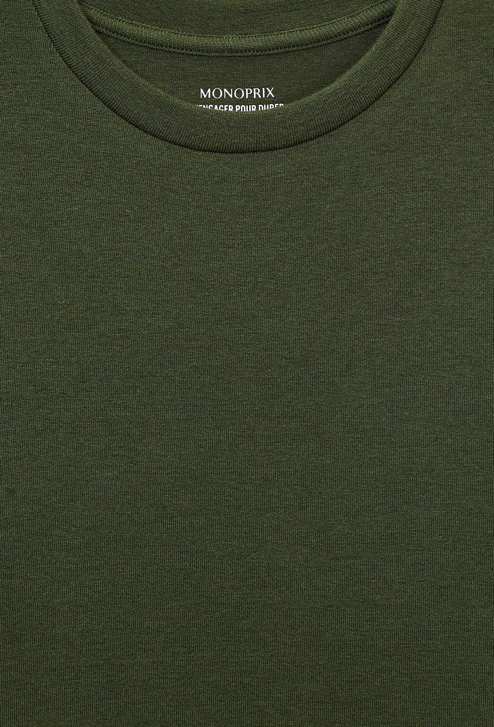 T-shirt chaud manches longues contenant de la laine, Vert fonc&eacute;, large image number 3