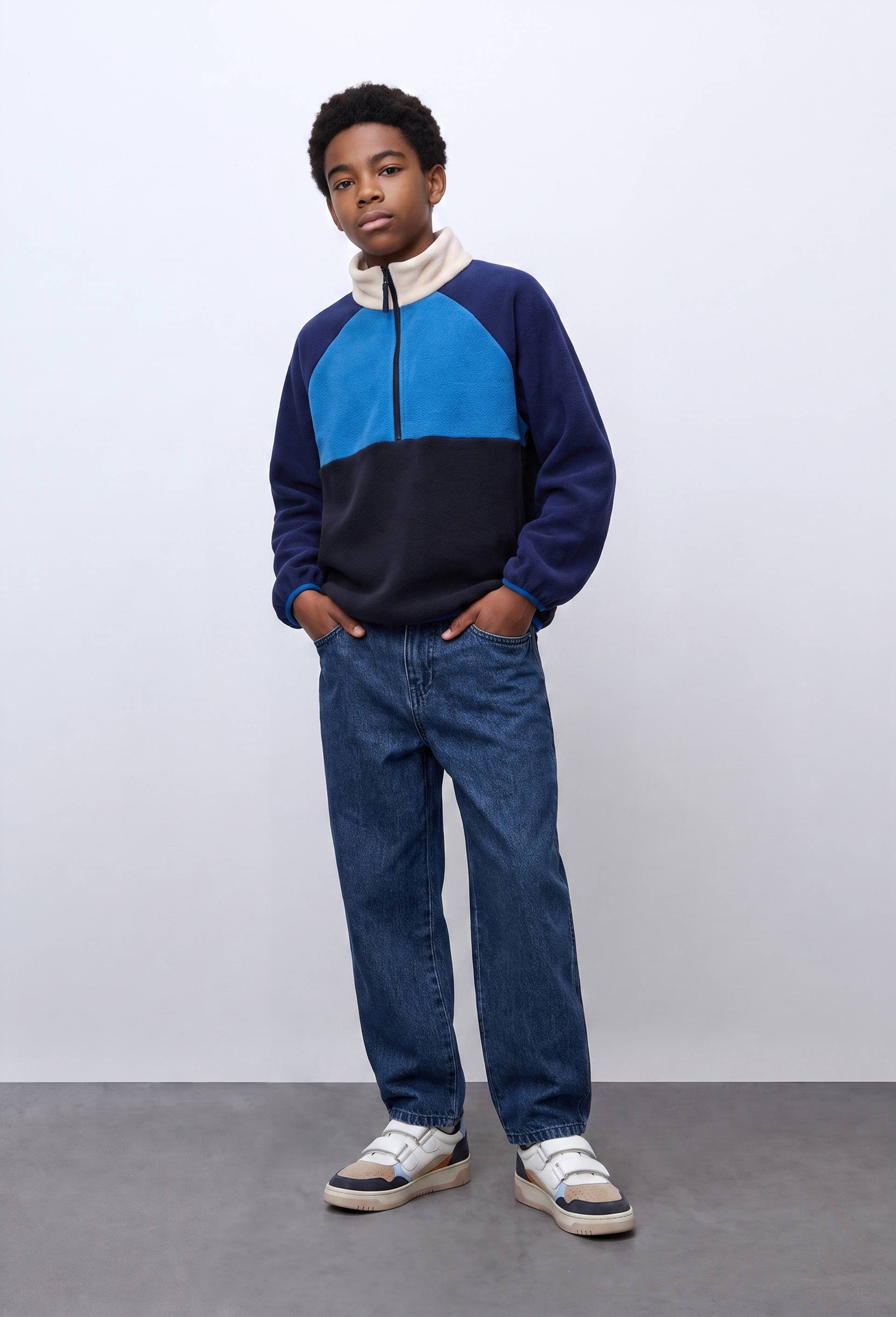 Veste polaire avec poche poitrine, Bleu, large image number 1