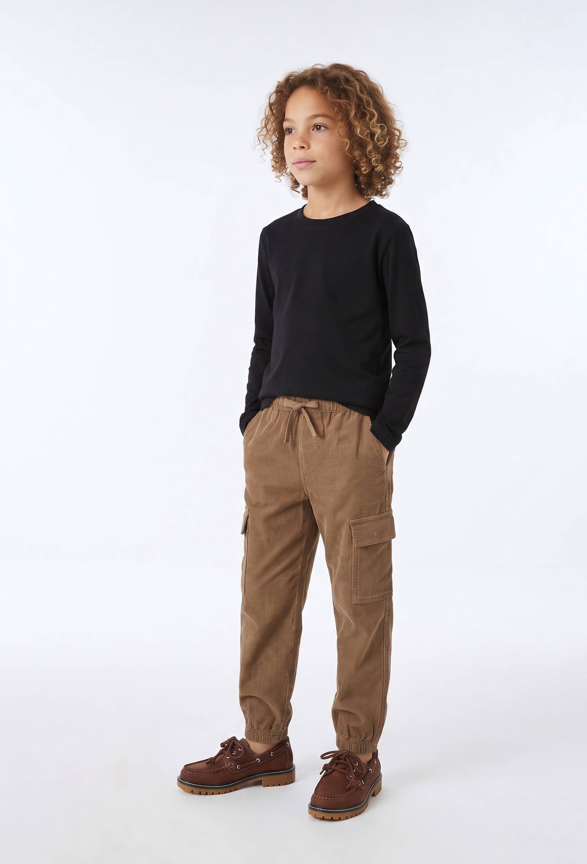 Pantalon en velours &agrave; poches, Brun, large image number 1.0