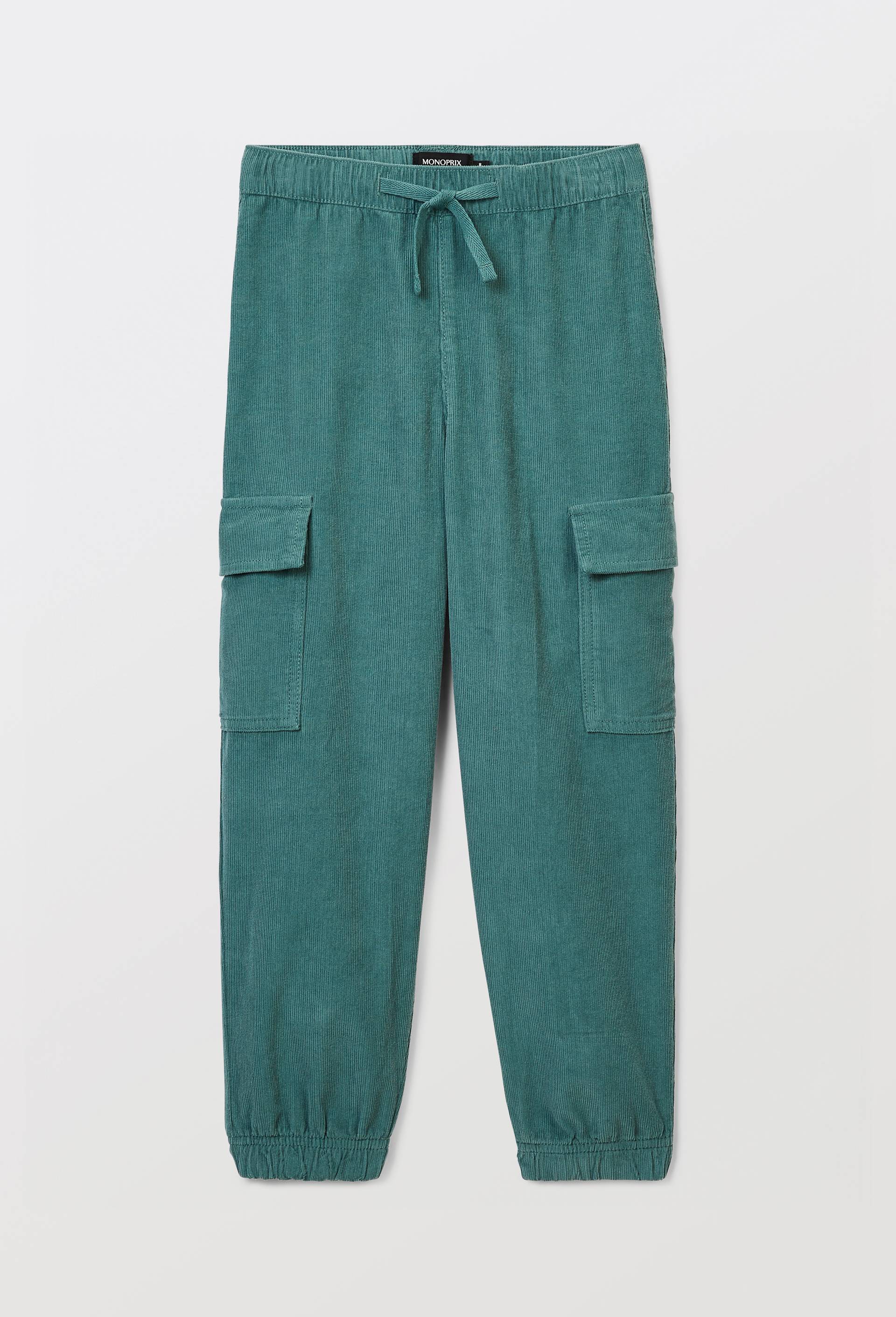 Pantalon en velours &agrave; poches, Vert fonc&eacute;, large image number 1