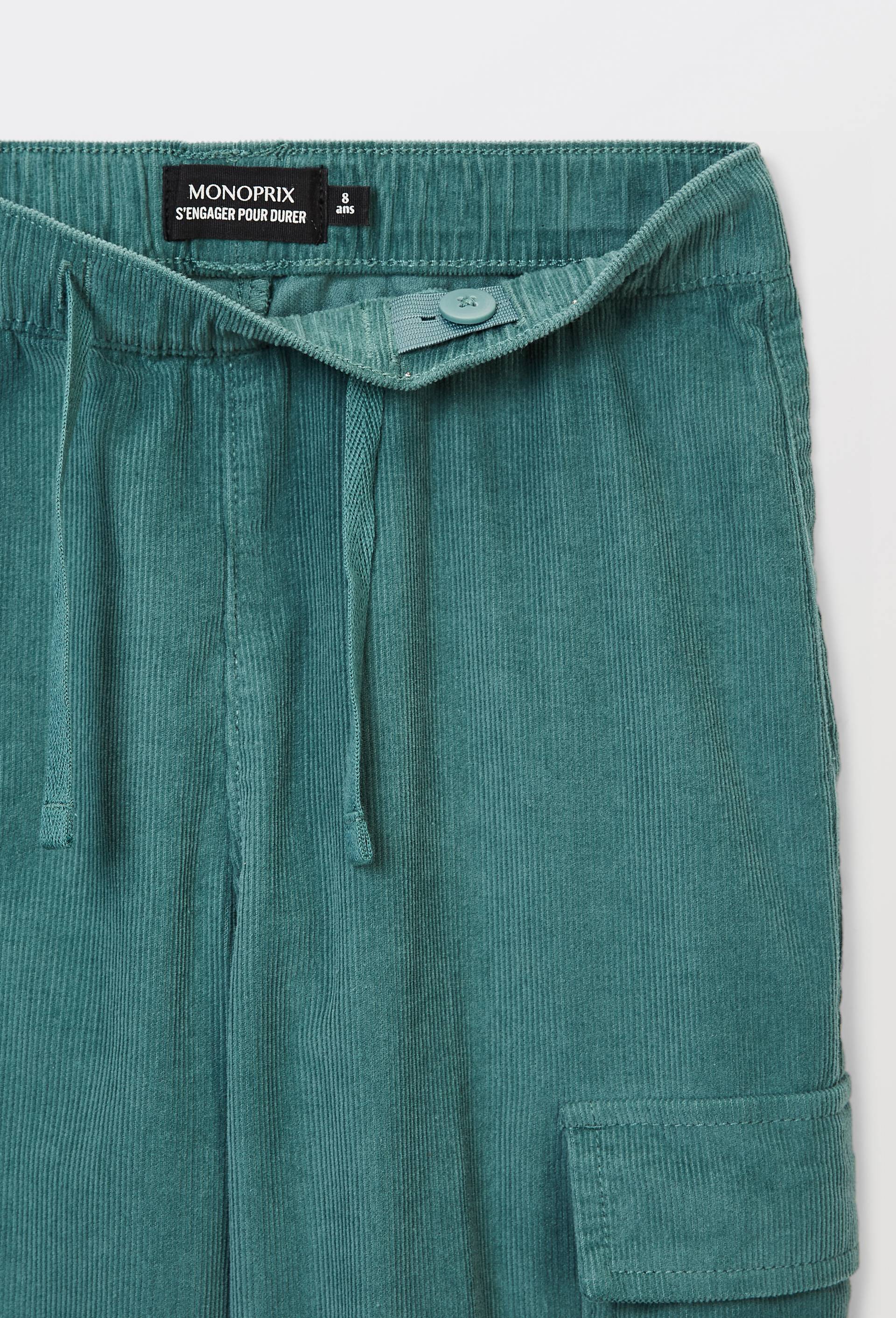 Pantalon en velours &agrave; poches, Vert fonc&eacute;, large image number 3