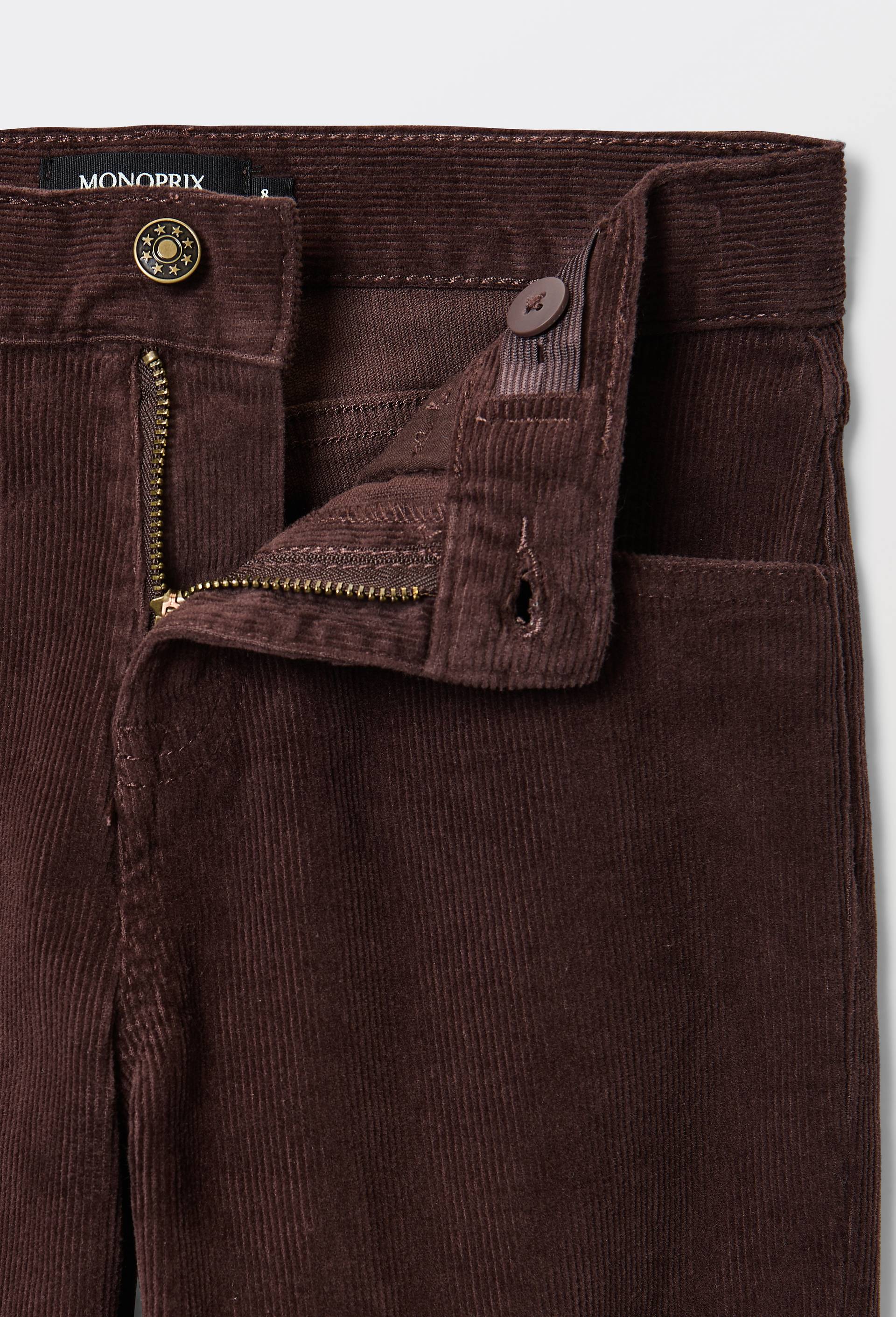 Pantalon droit en velours, Brun fonc&eacute;, large image number 2.0
