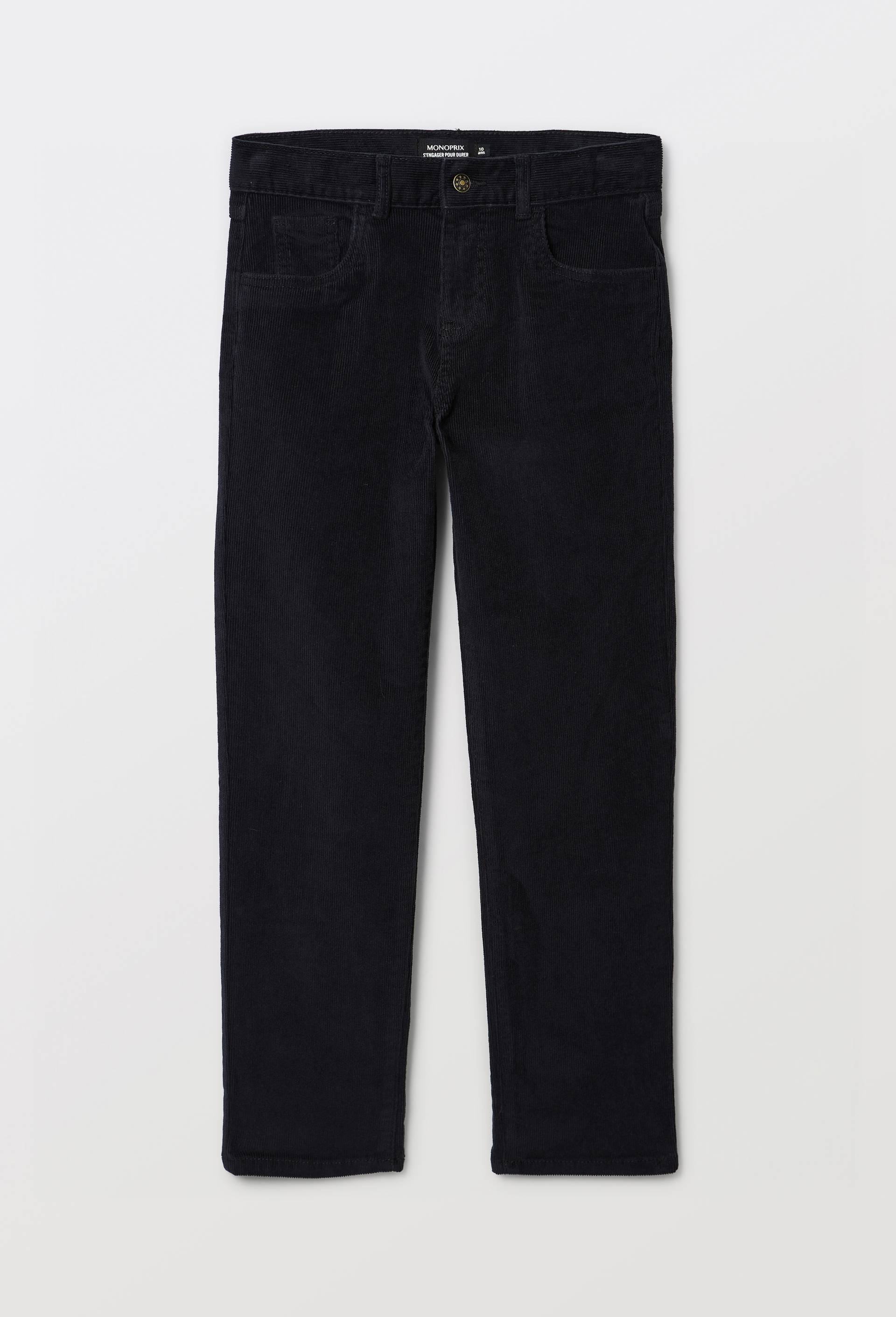 Pantalon slim en velours en coton, Noir, large image number 0.0