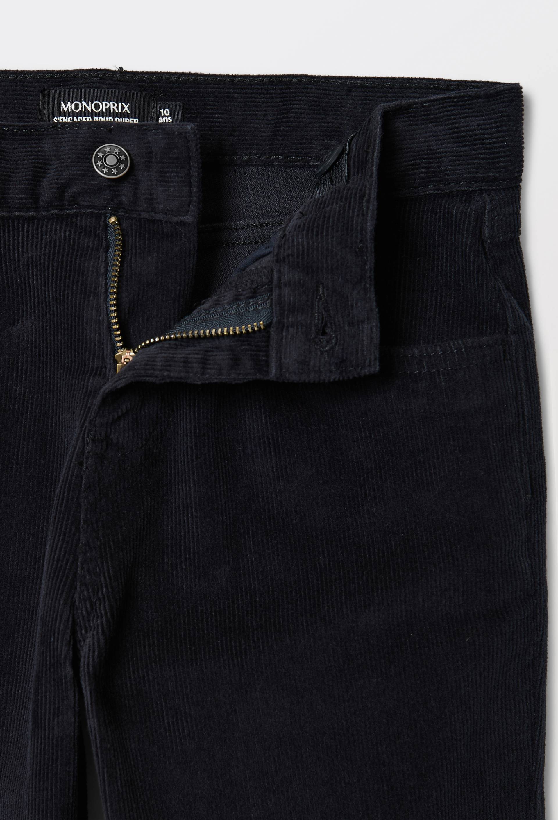 Pantalon slim en velours en coton, Noir, large image number 2