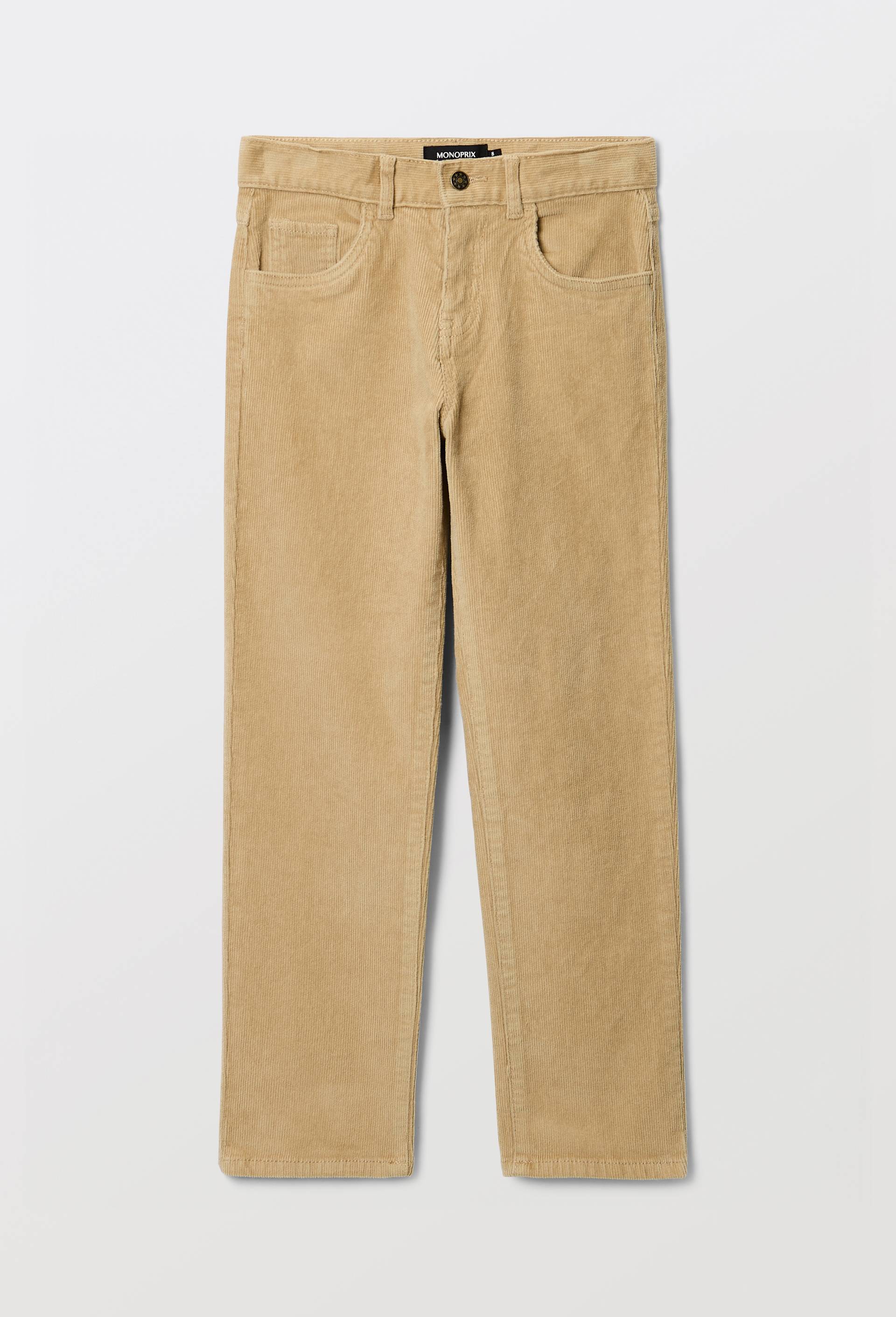 Pantalon slim en velours en coton, Beige, large image number 0.0