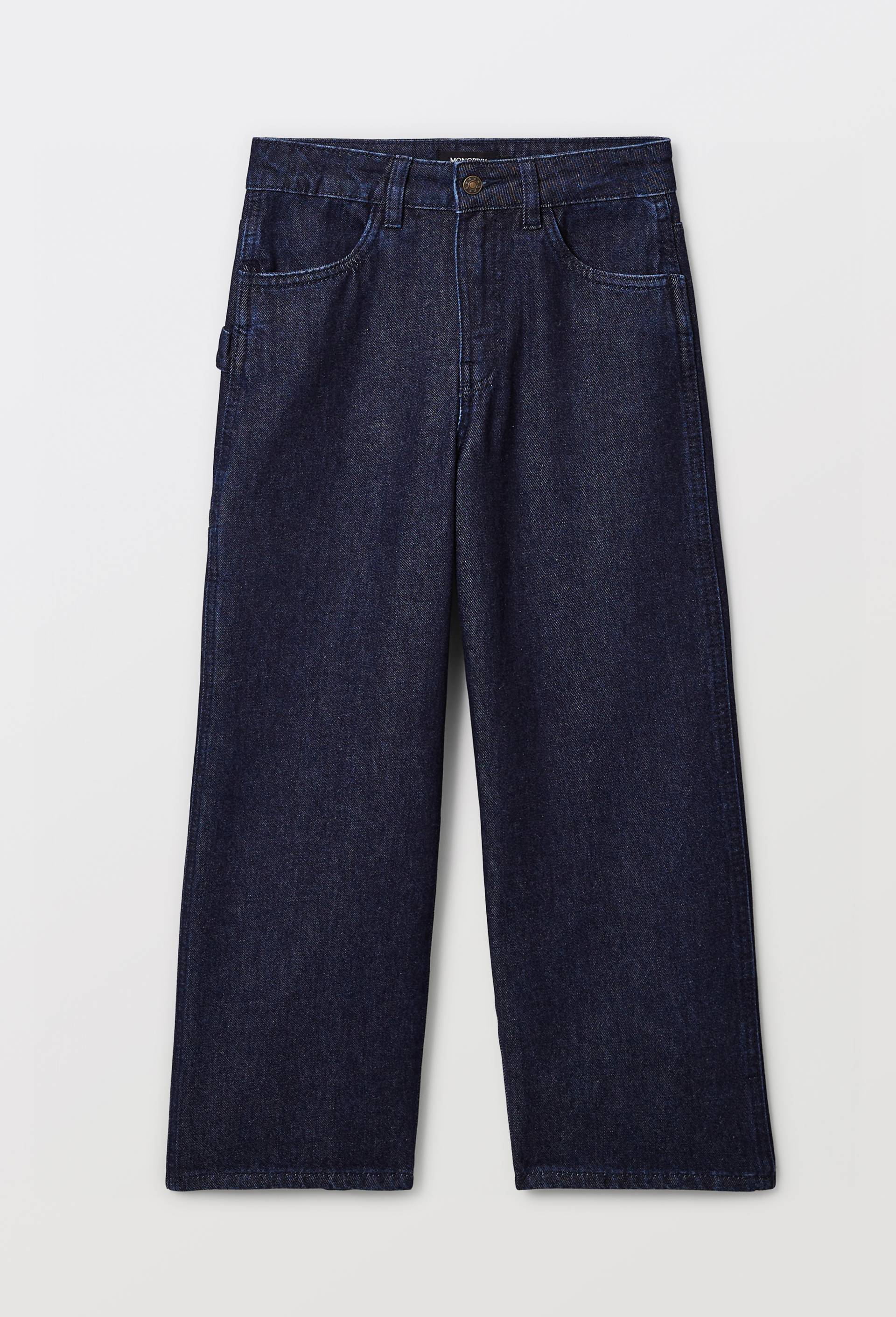Jean cargo taille &eacute;lastiqu&eacute;e contenant du coton, Bleu, large image number 1