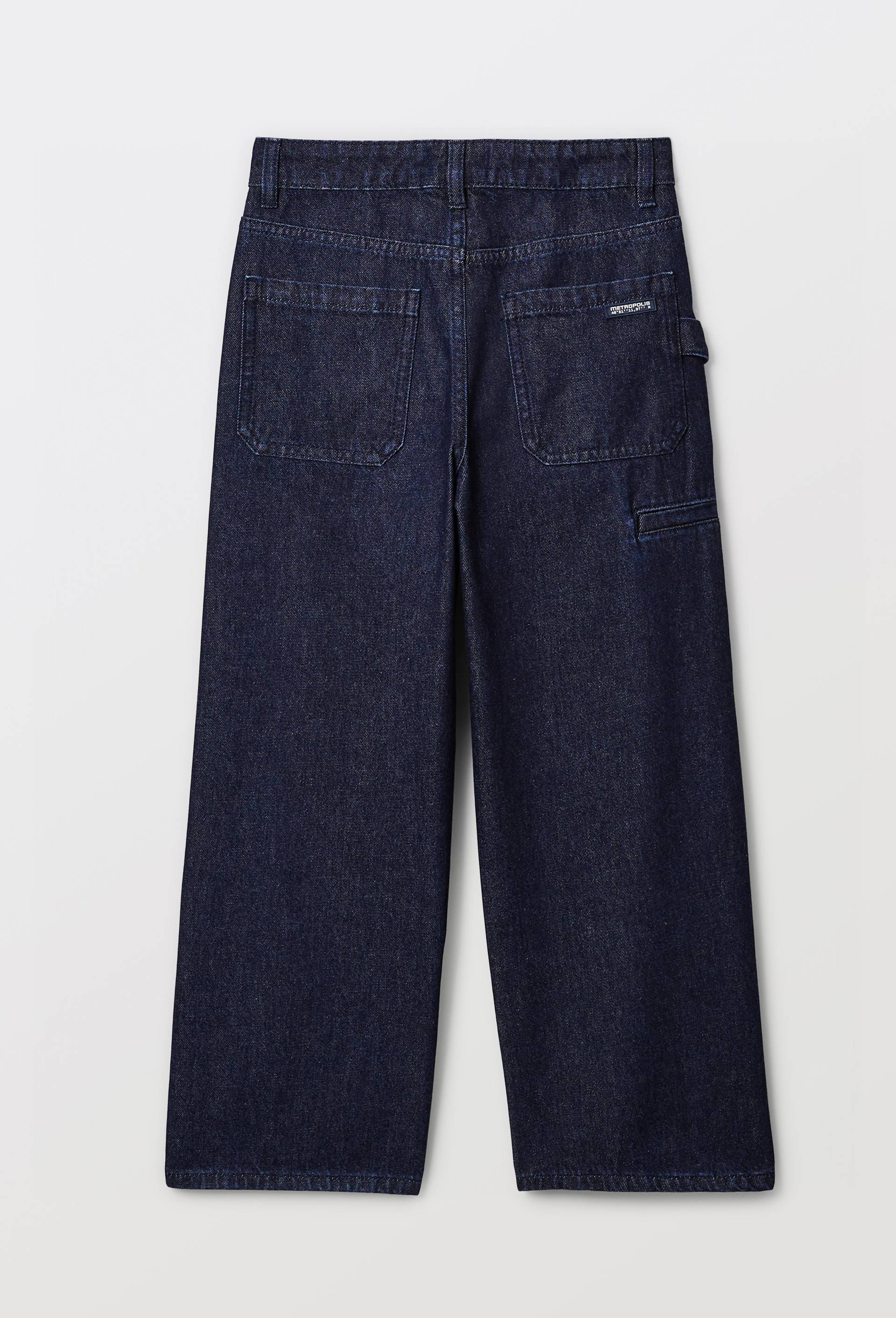 Jean cargo taille &eacute;lastiqu&eacute;e contenant du coton, Bleu, large image number 2.0