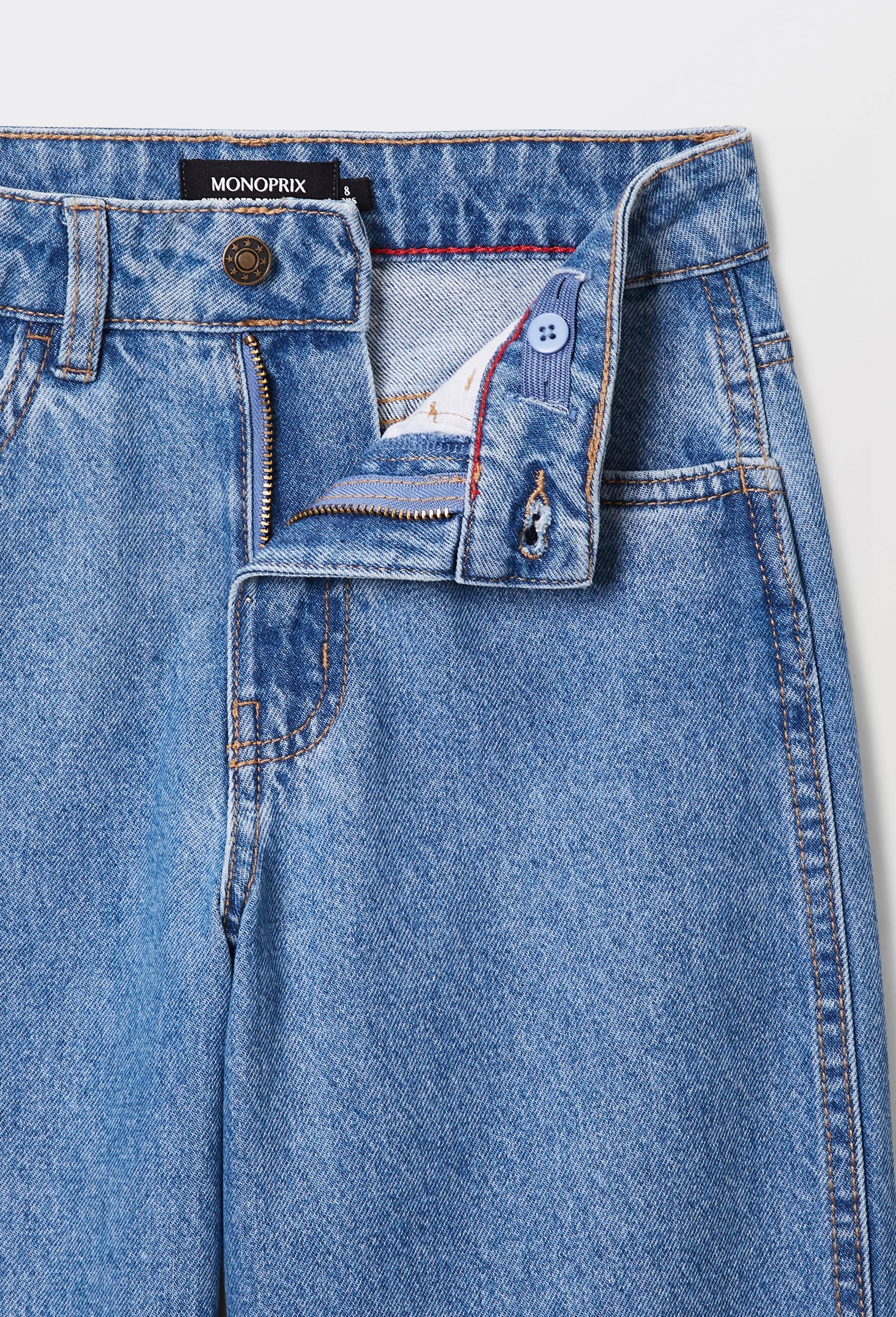 Jean cargo taille &eacute;lastiqu&eacute;e contenant du coton, Bleu, large image number 3