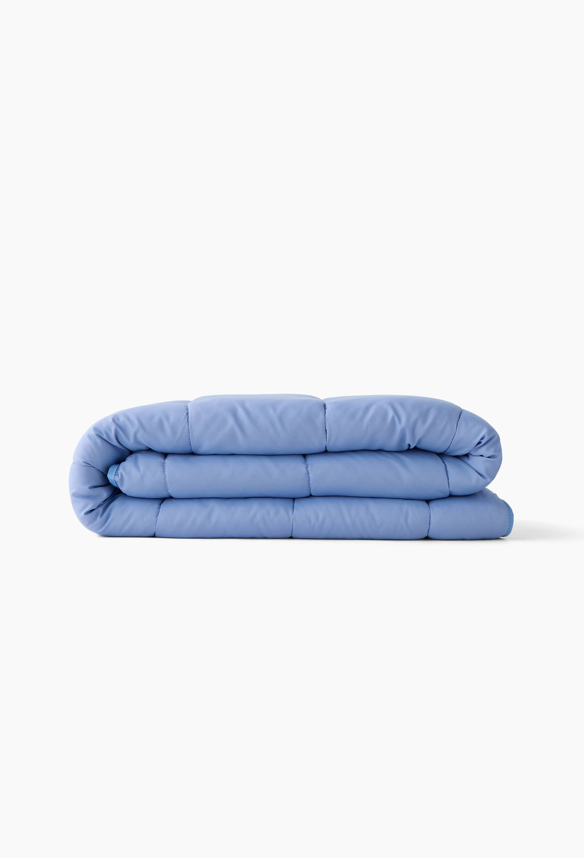 Couette couleur unie, 100% polyester, microfibres, Bleu, large image number 1