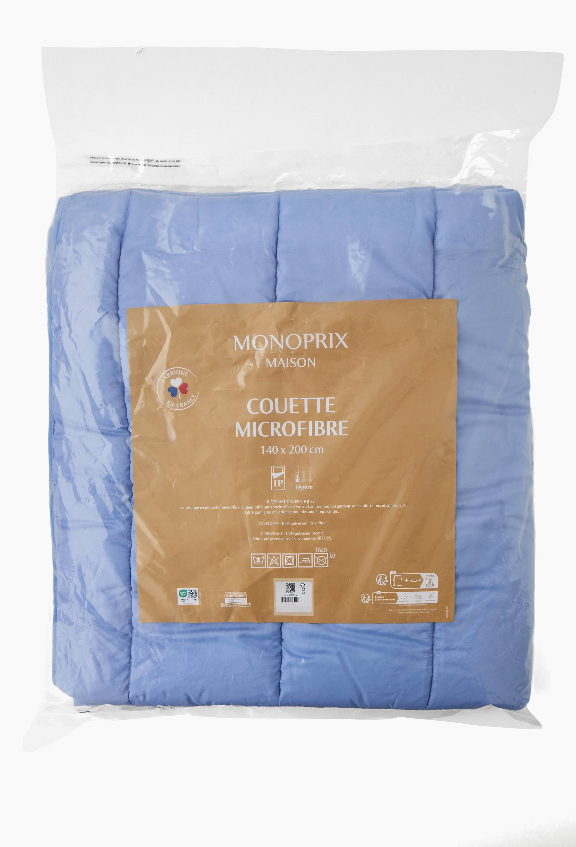 Couette couleur unie, 100% polyester, microfibres, Bleu, large image number 3.0