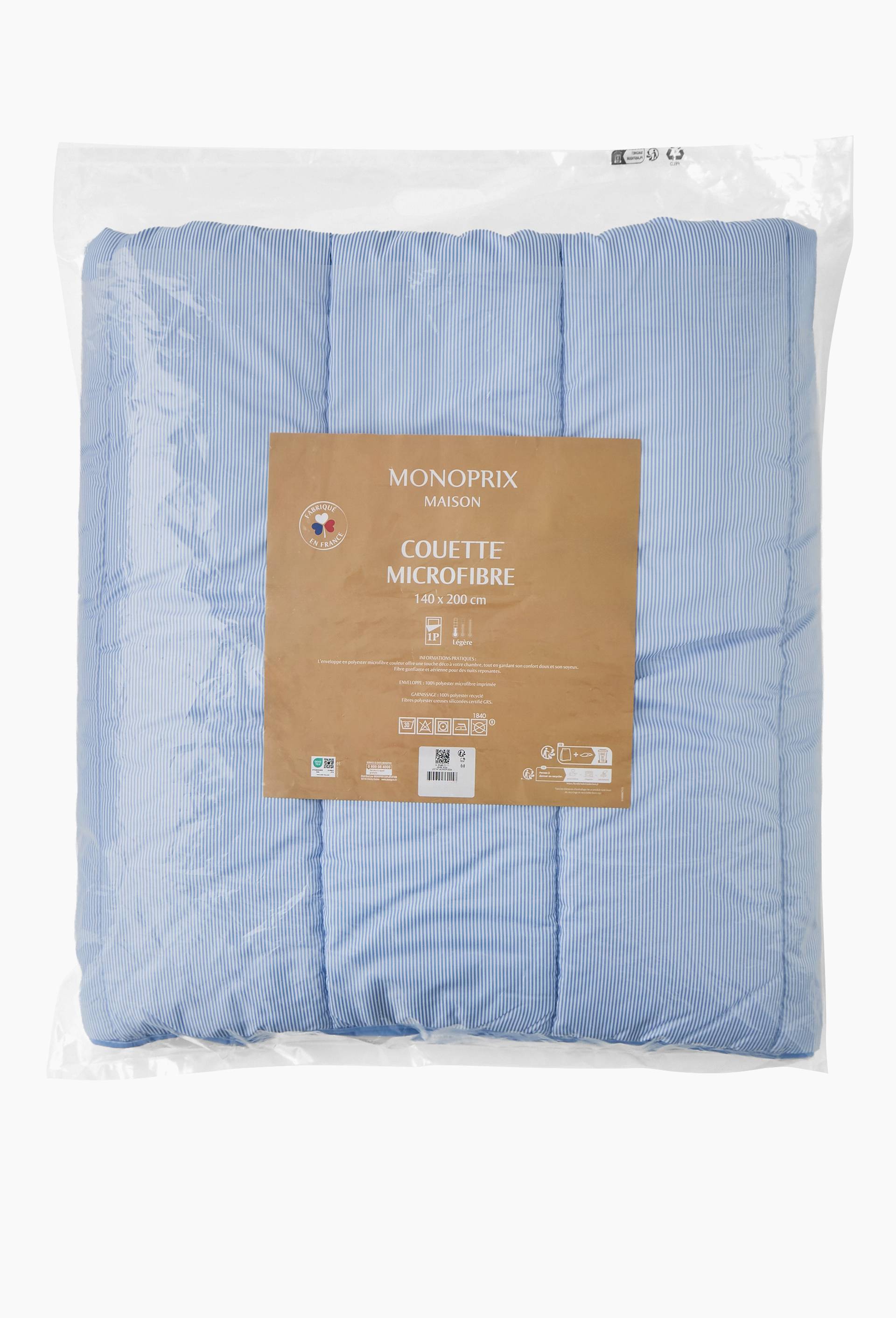 Couette couleur raye, 100% polyester, microfibres, Bleu, large image number 3.0