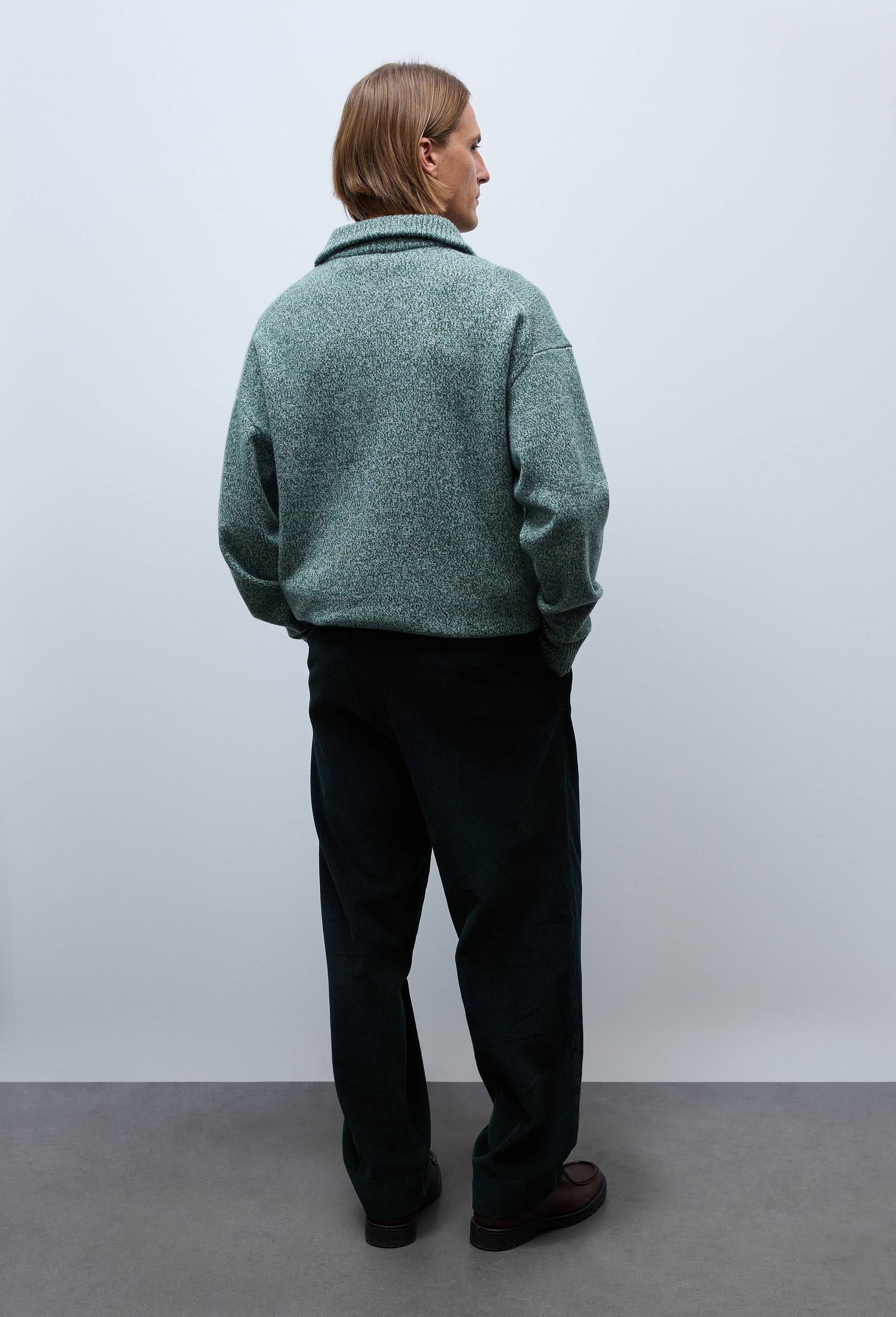 Pantalon velours en coton, Vert fonc&eacute;, large image number 1
