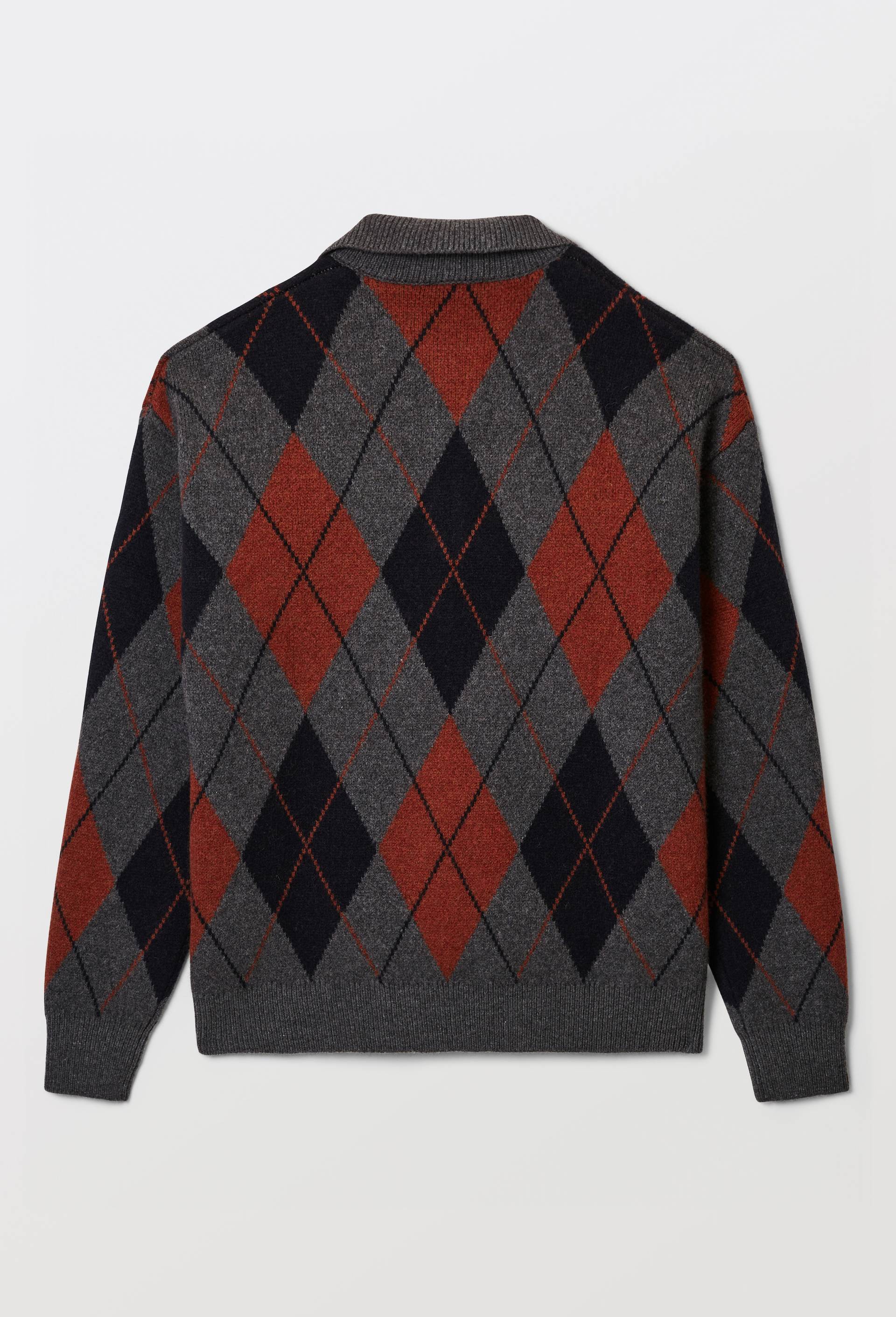 Pull col polo en laine, Gris fonc&eacute;, large image number 4.0