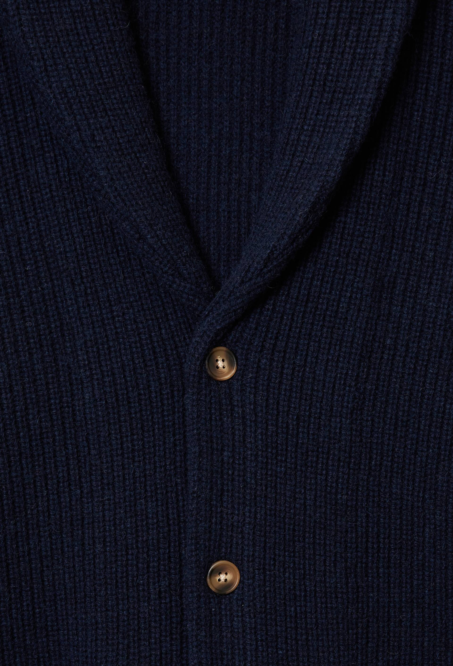 Gilet col ch&acirc;le en laine, Bleu fonc&eacute;, large image number 4
