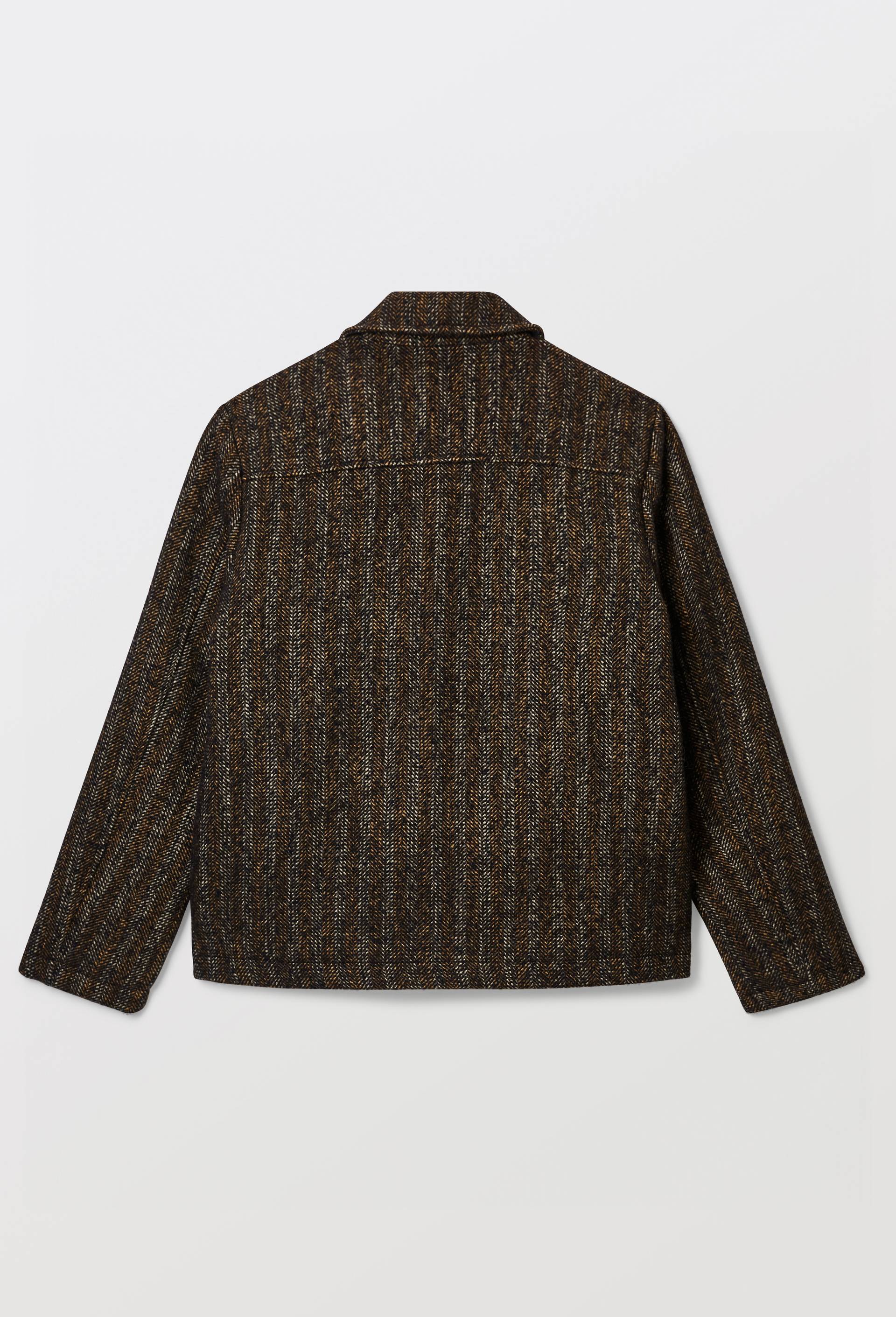 Veste chevron zipp&eacute; contenant de la laine, Bleu fonc&eacute;, large image number 5