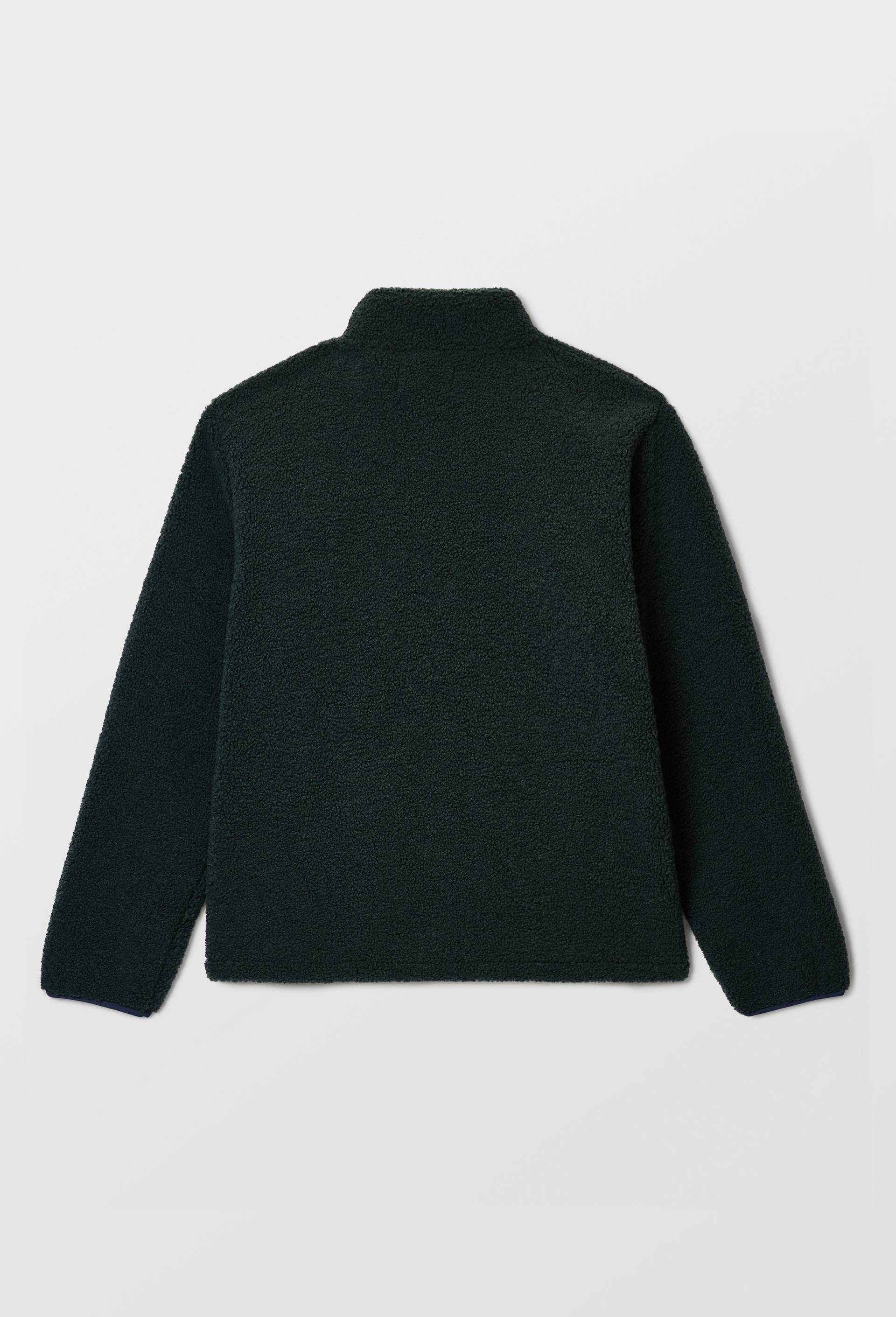 Veste sherpa manches longues zipp&eacute;e, Vert fonc&eacute;, large image number 4.0