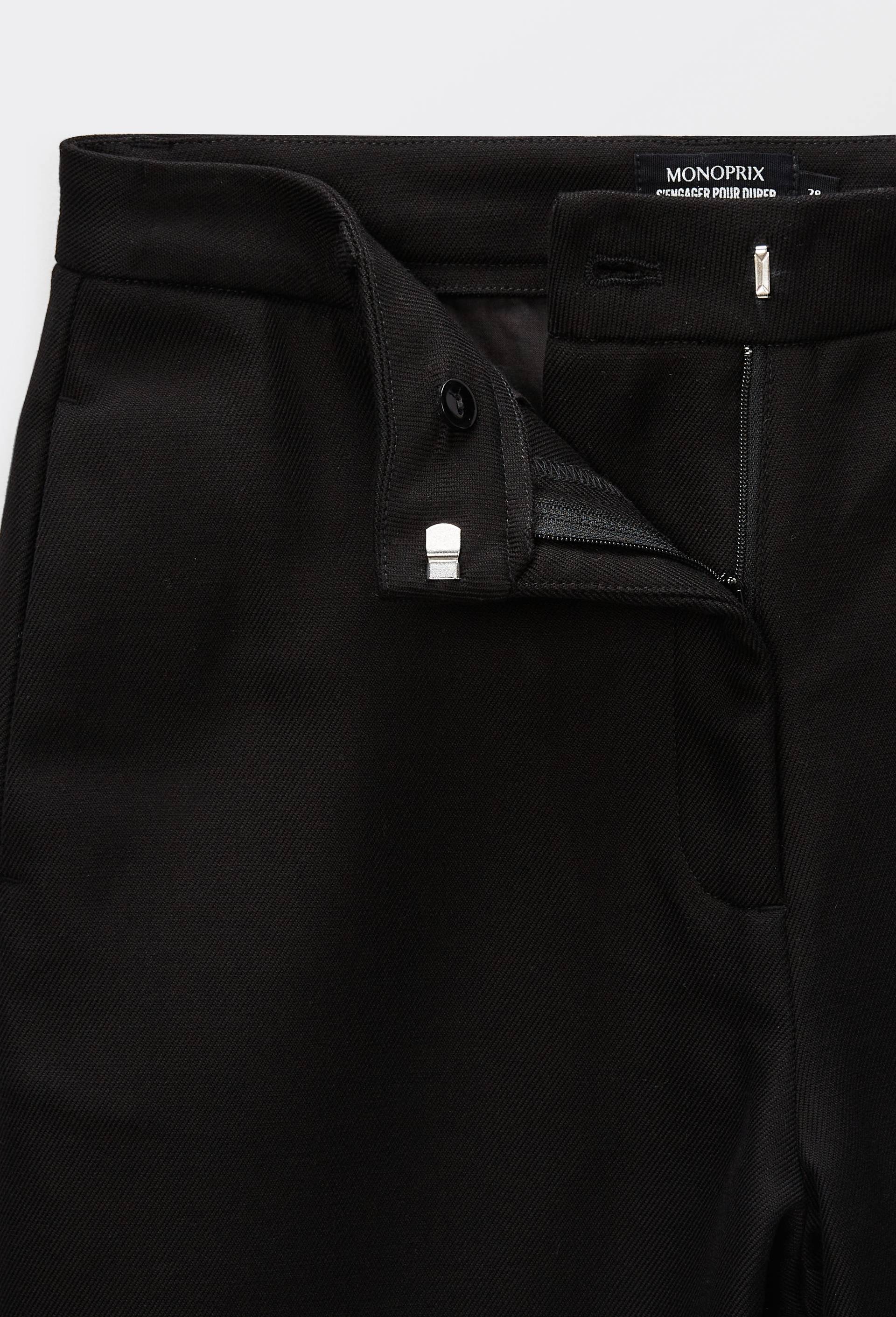 Pantalon large fluide uni, Noir, large image number 3