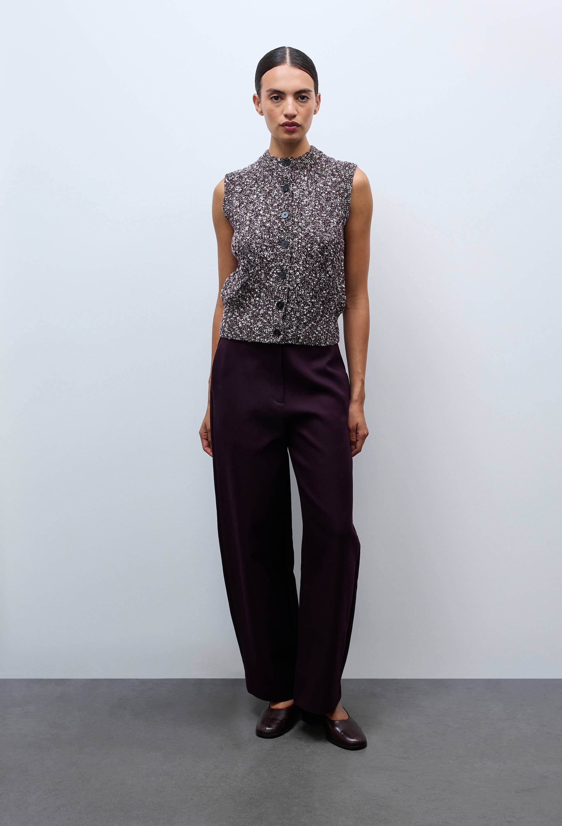 Pantalon large fluide uni, Brun fonc&eacute;, large image number 0.0