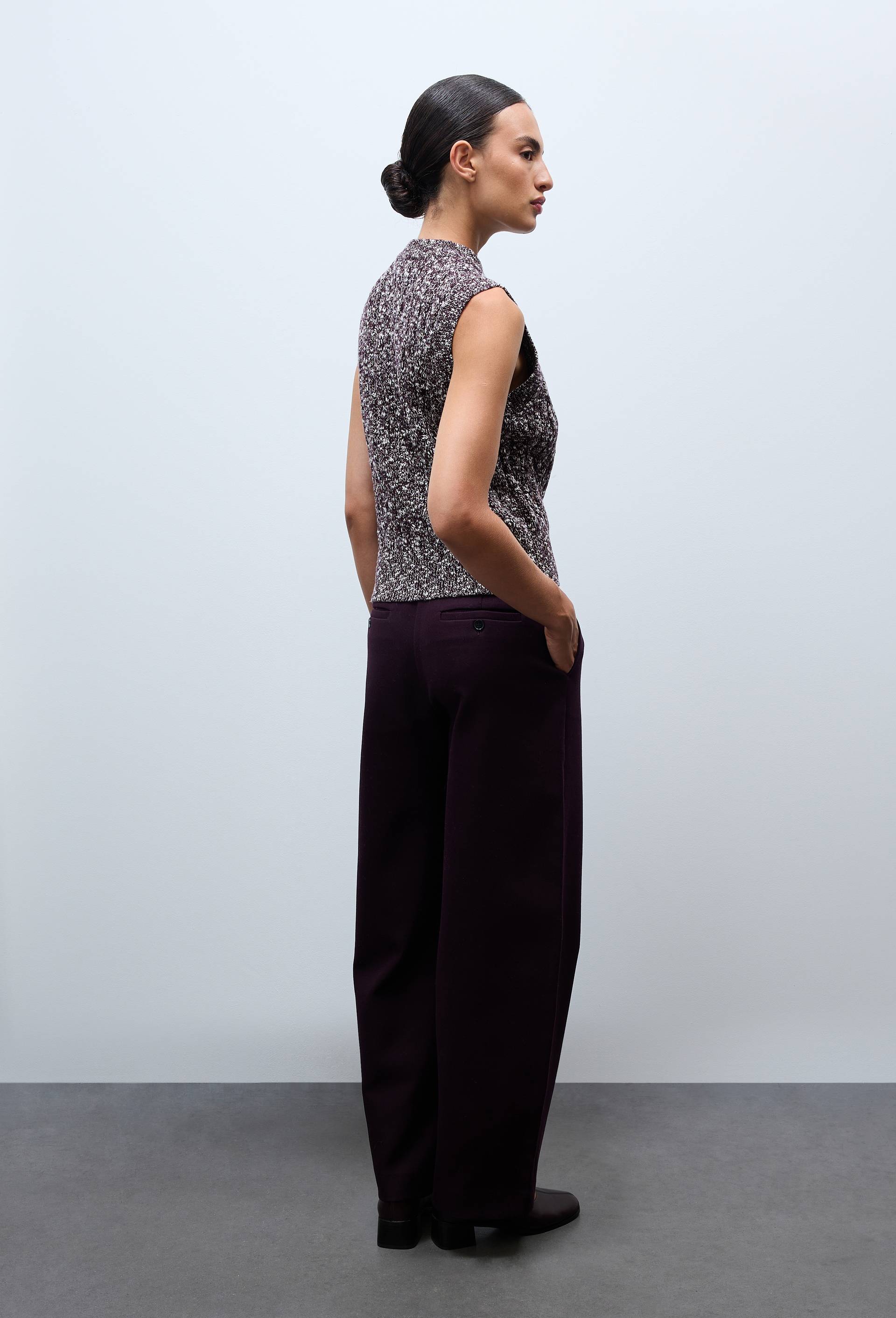 Pantalon large fluide uni, Brun fonc&eacute;, large image number 1