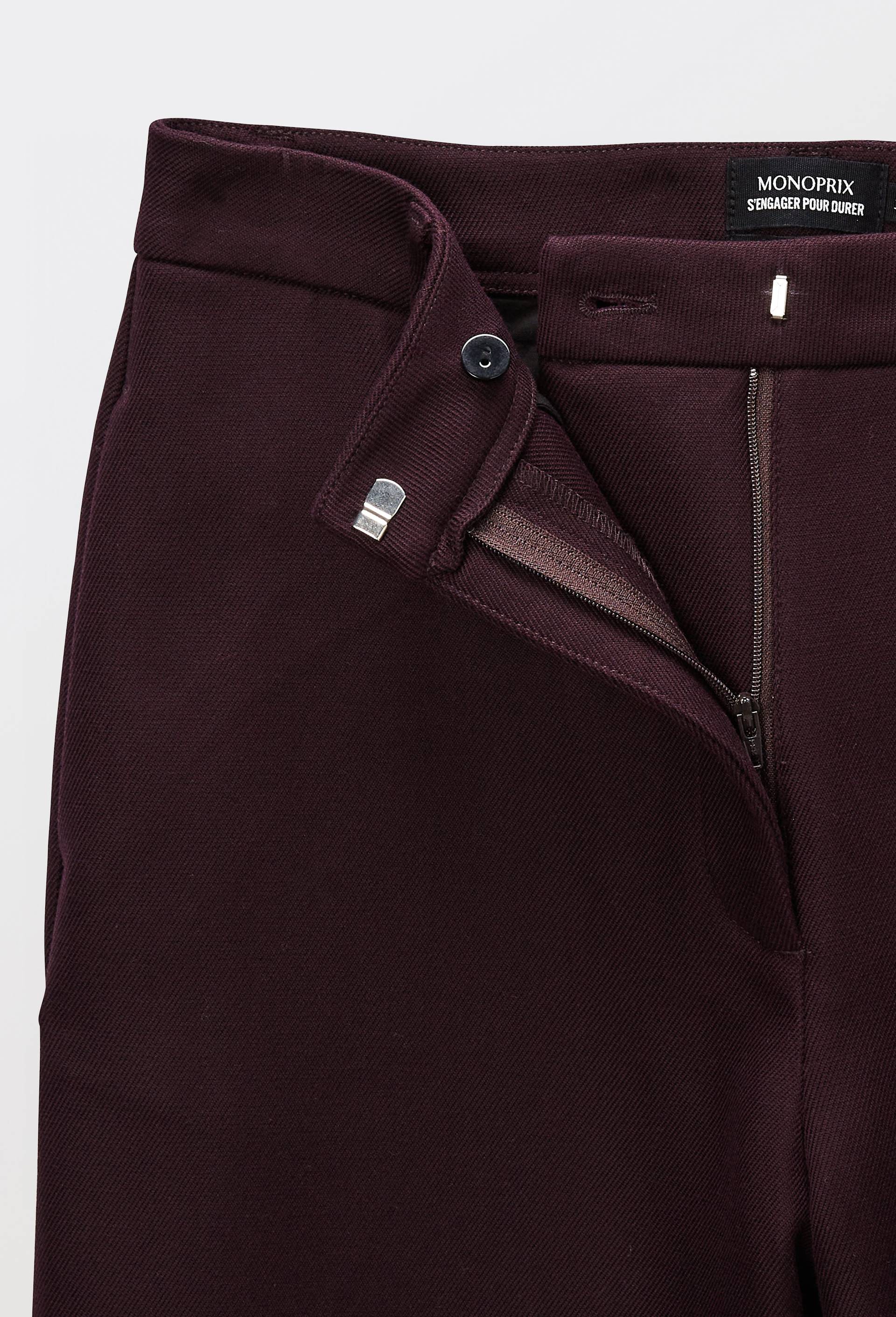 Pantalon large fluide uni, Brun fonc&eacute;, large image number 3