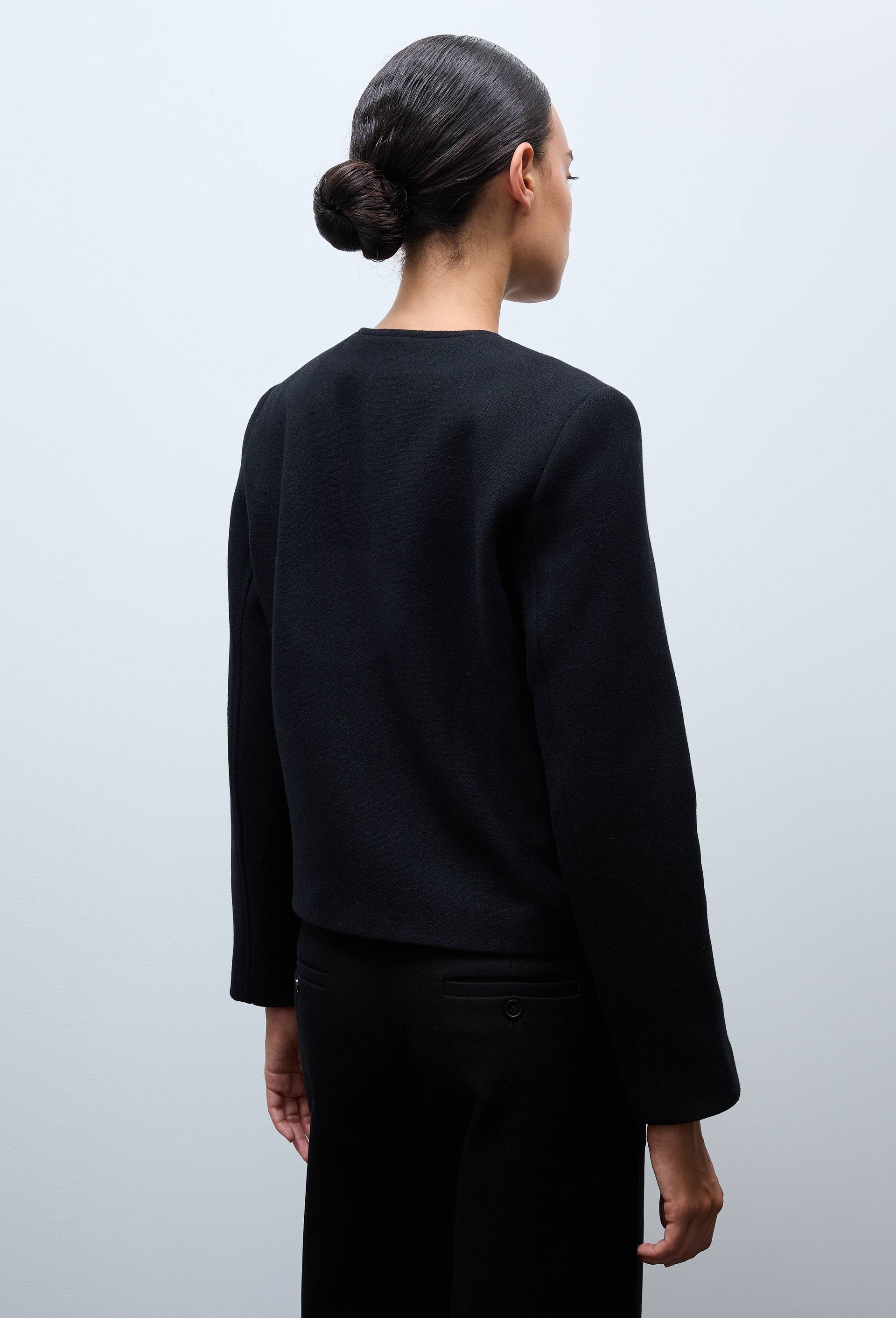 Veste courte contentant de la laine, Noir, large image number 2.0