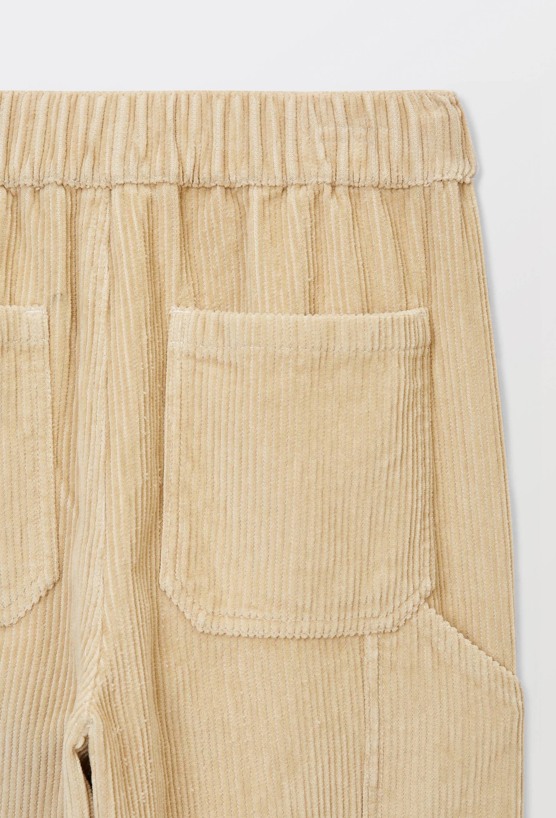Pantalon droit &eacute;lastiqu&eacute; en velours c&ocirc;tel&eacute;, Beige, large image number 4