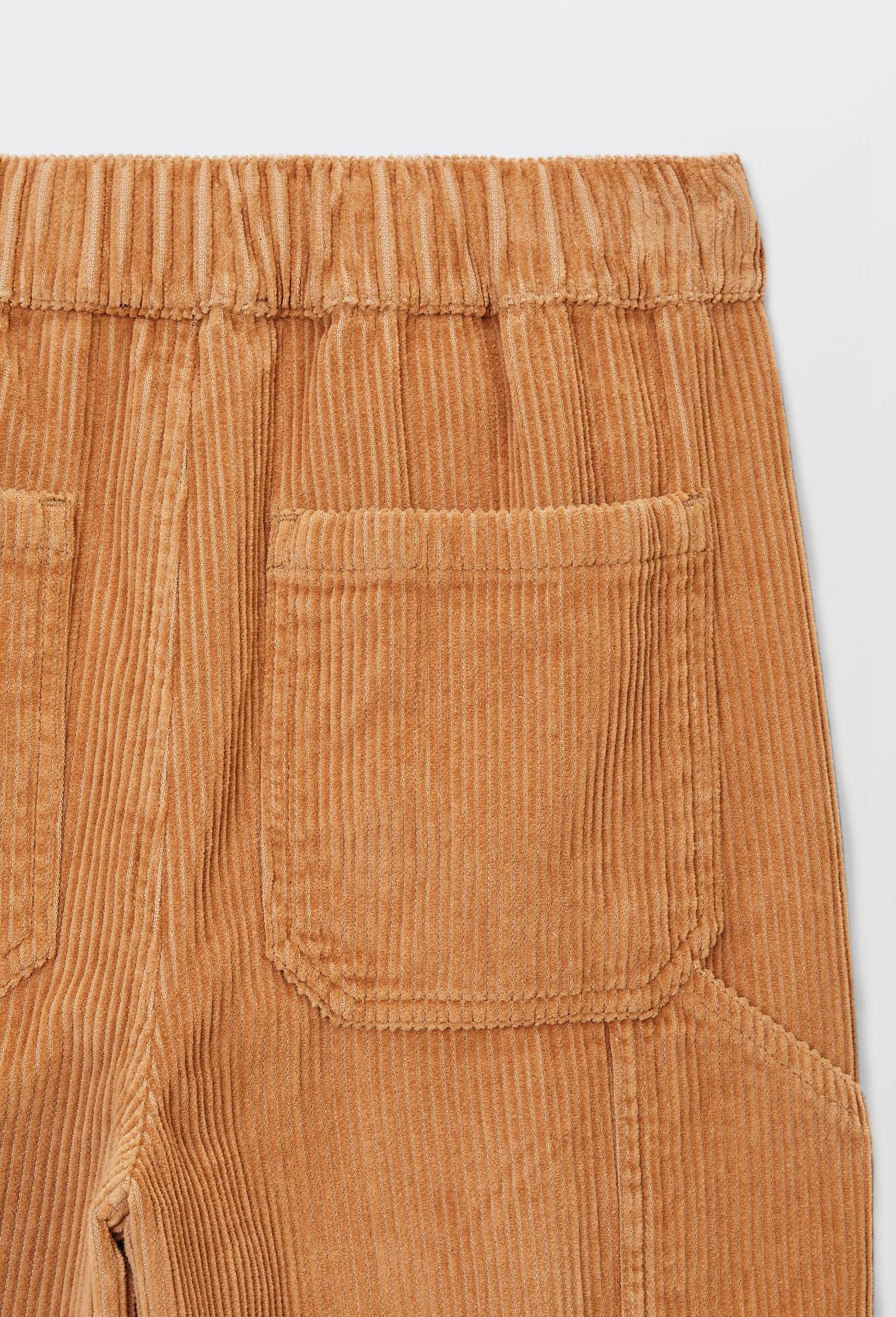 Pantalon droit &eacute;lastiqu&eacute; en velours c&ocirc;tel&eacute;, Beige, large image number 4