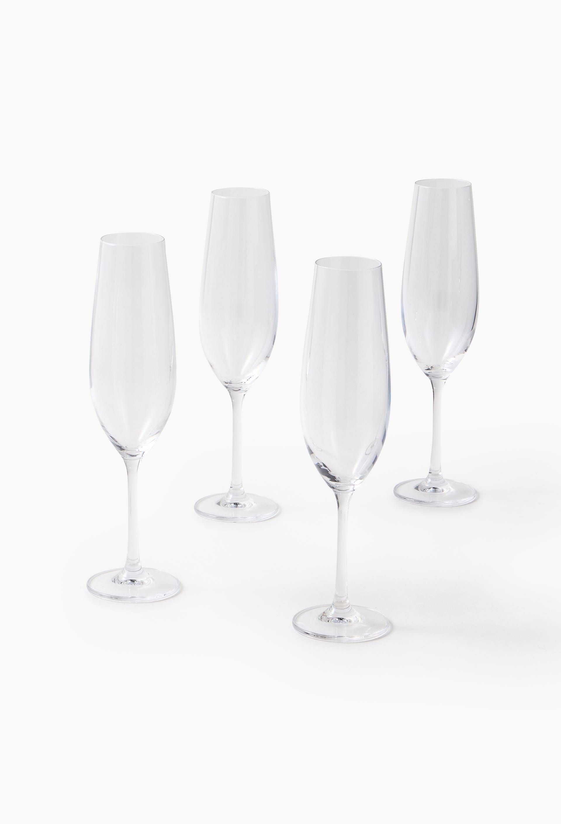 4 fl&ucirc;tes &agrave; champagne, 26cl, Transparent, large image number 0