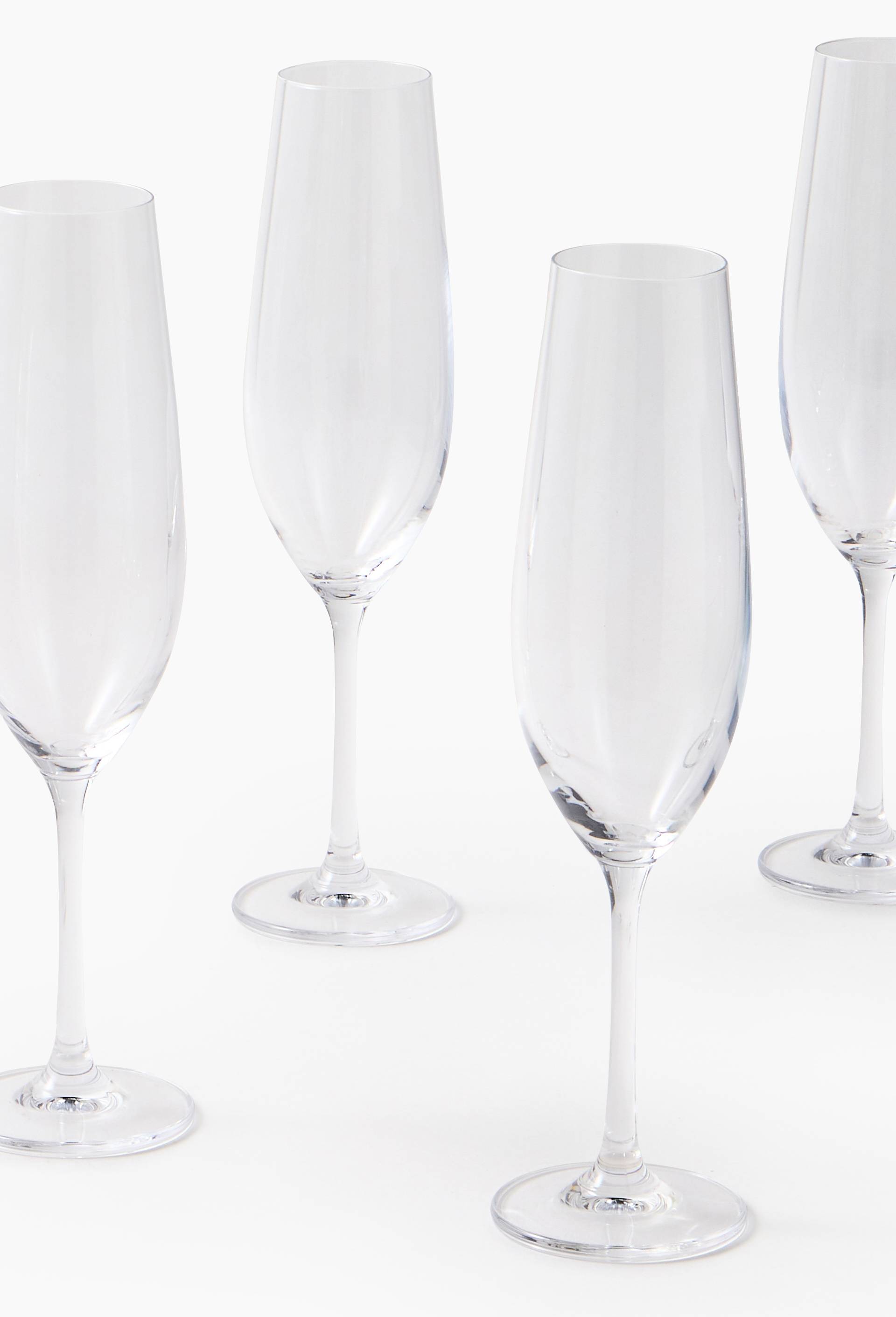4 fl&ucirc;tes &agrave; champagne, 26cl, Transparent, large image number 1