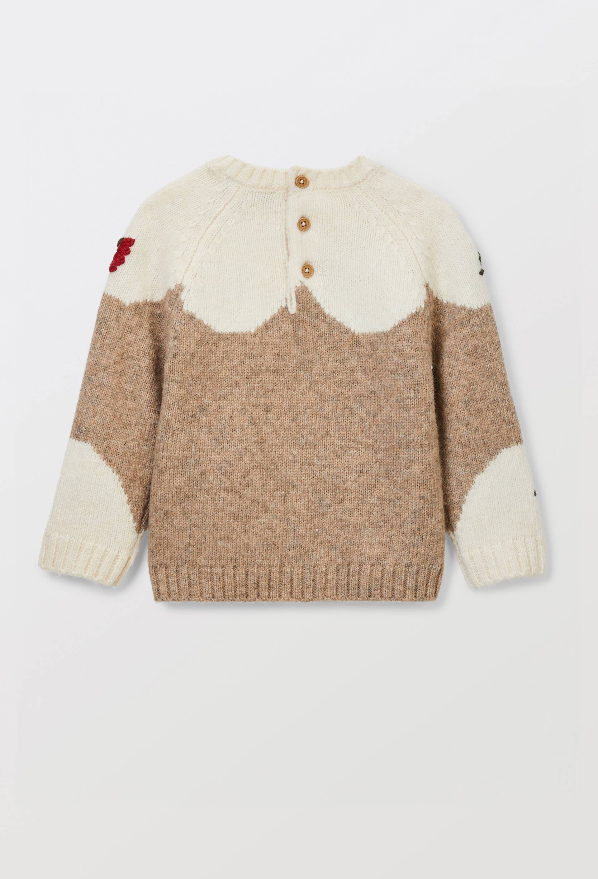 Pull jacquard brod&eacute;, Beige, large image number 2