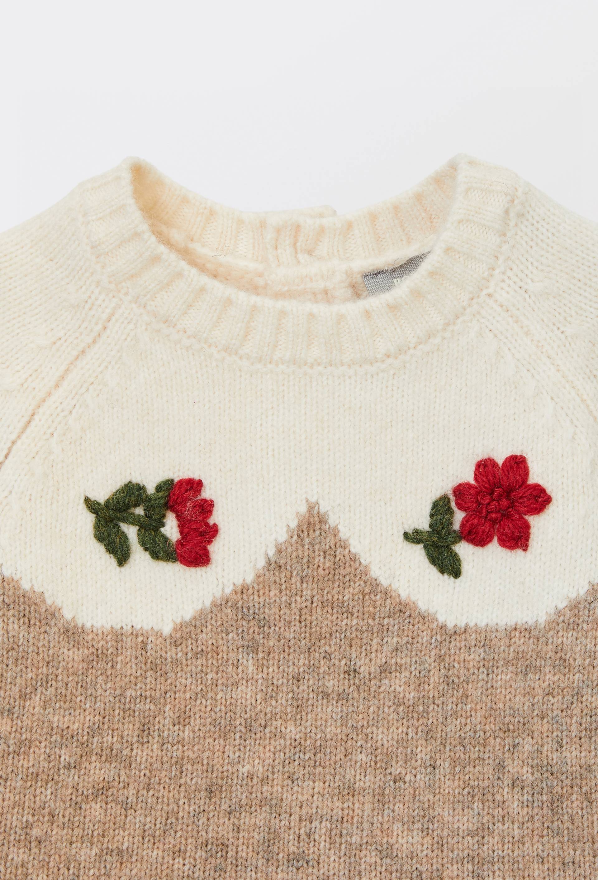 Pull jacquard brod&eacute;, Beige, large image number 3.0