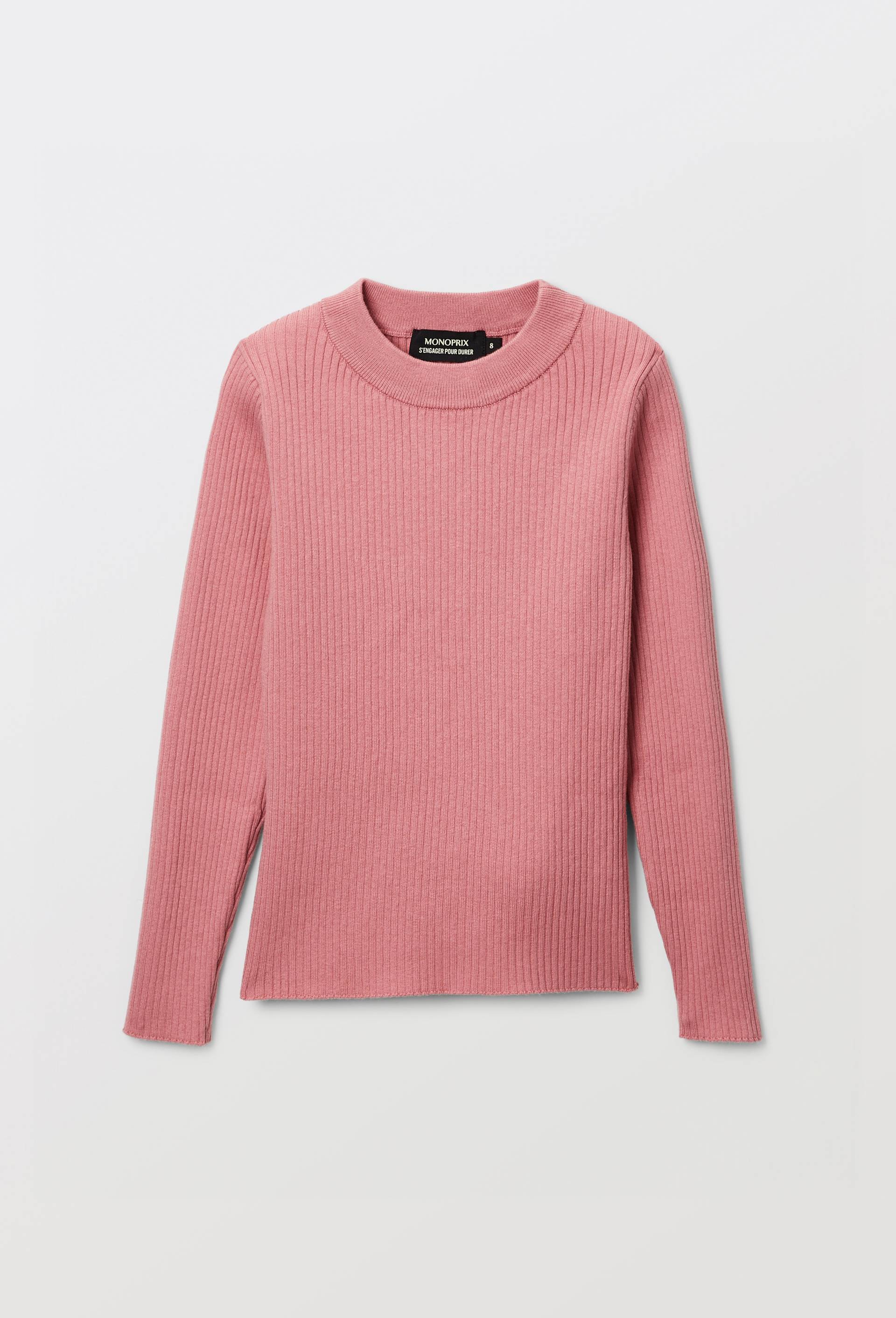 Sous pull en coton et cachemire, Rose, large image number 1.0