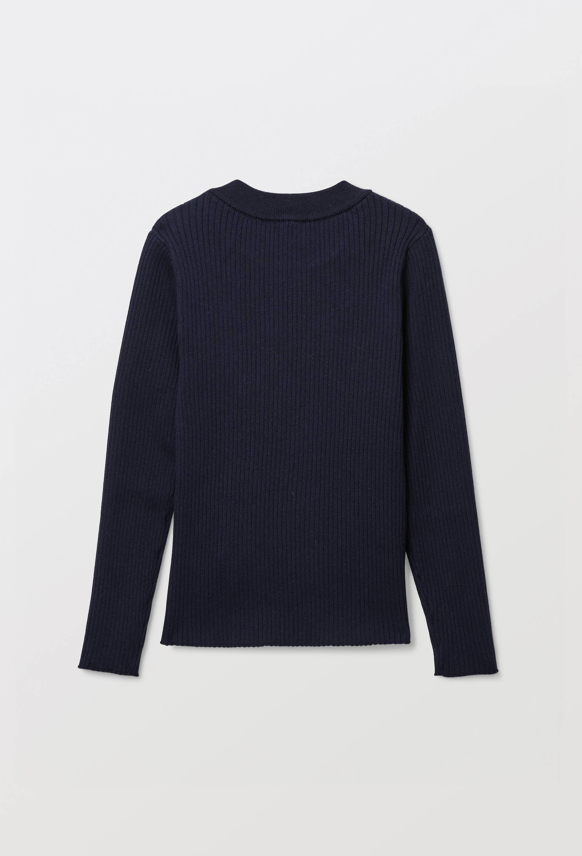 Sous pull en coton et cachemire, Bleu fonc&eacute;, large image number 3.0