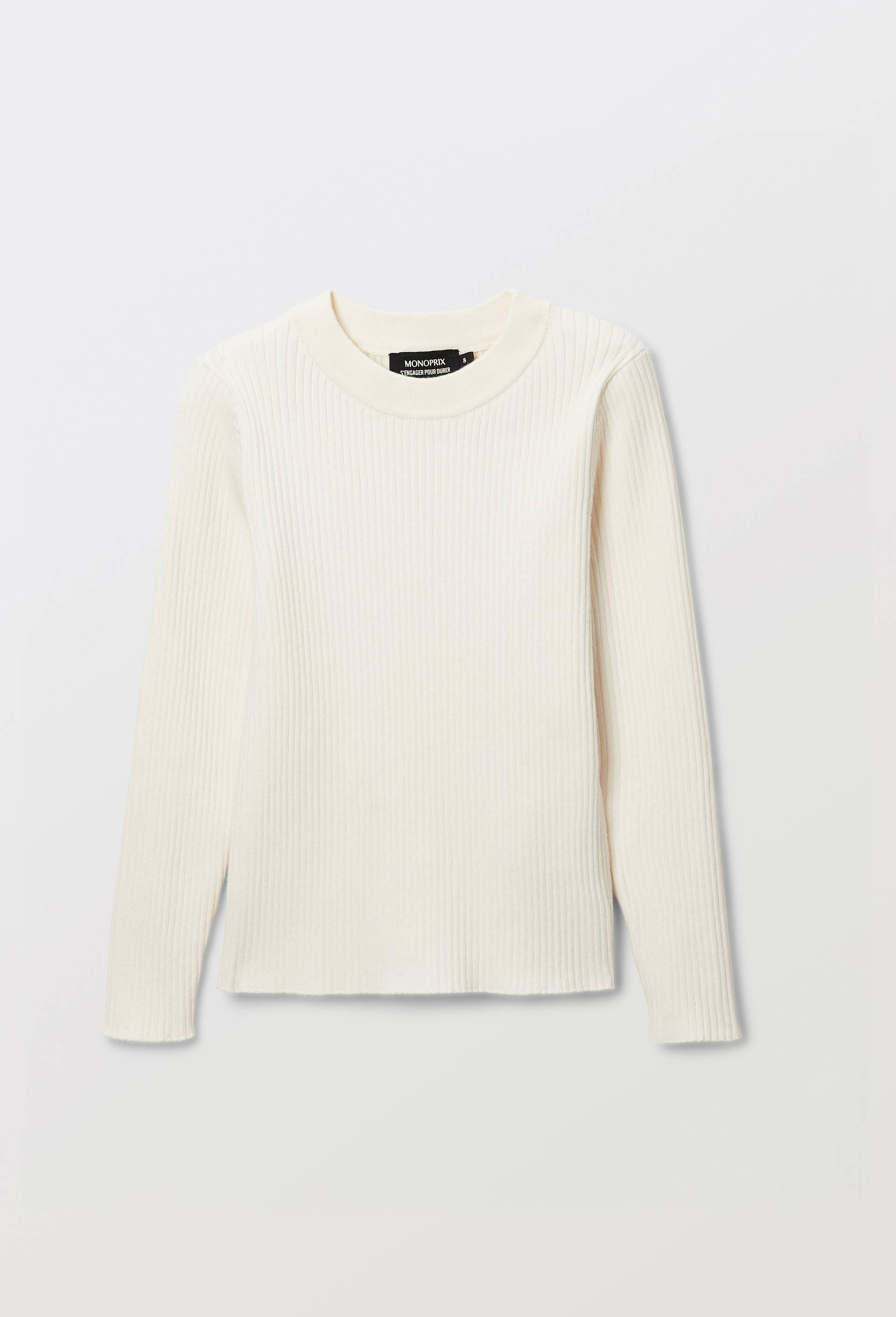 Sous pull en coton et cachemire, Beige clair, large image number 1.0