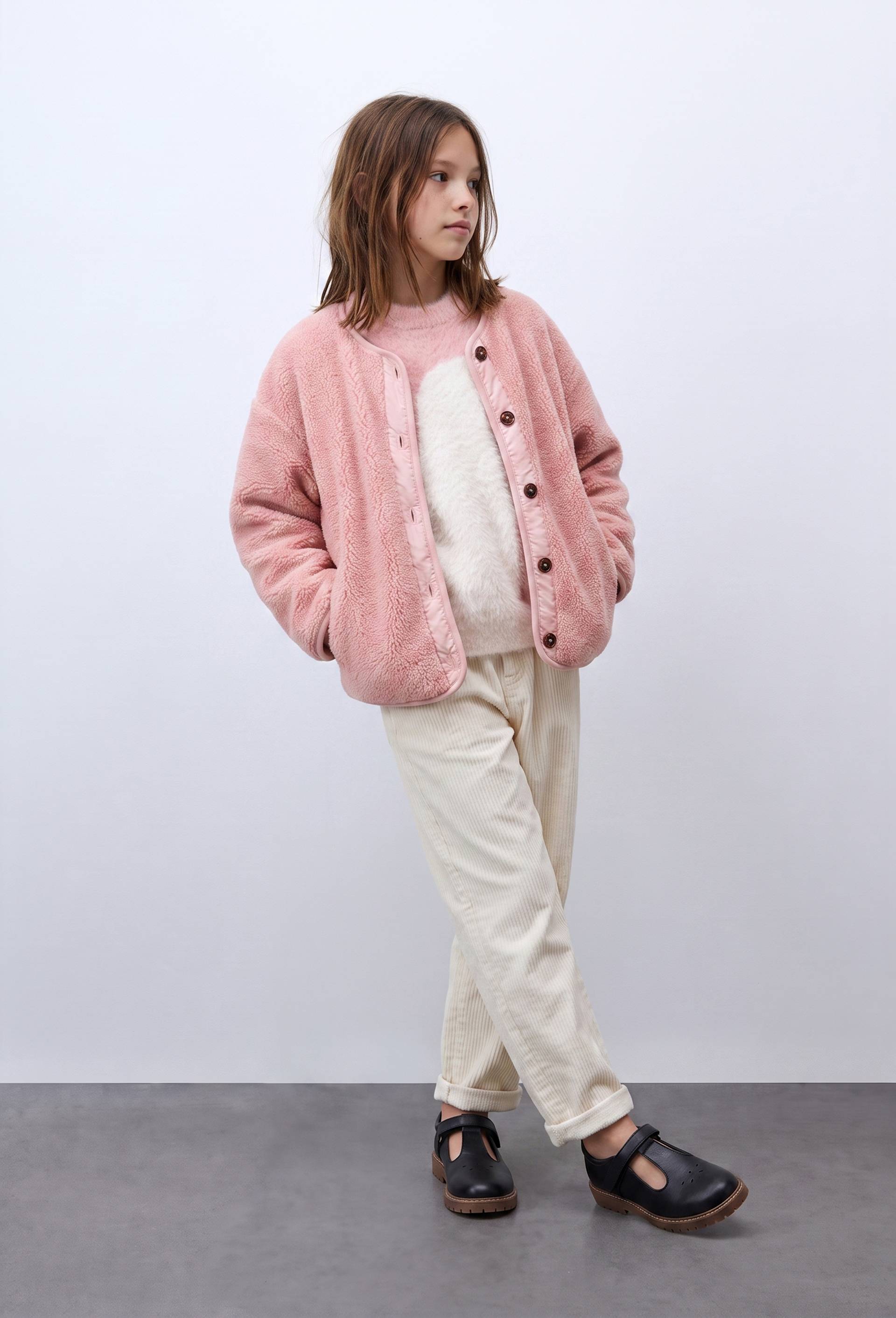 Veste unie sherpa, Rose, large image number 0
