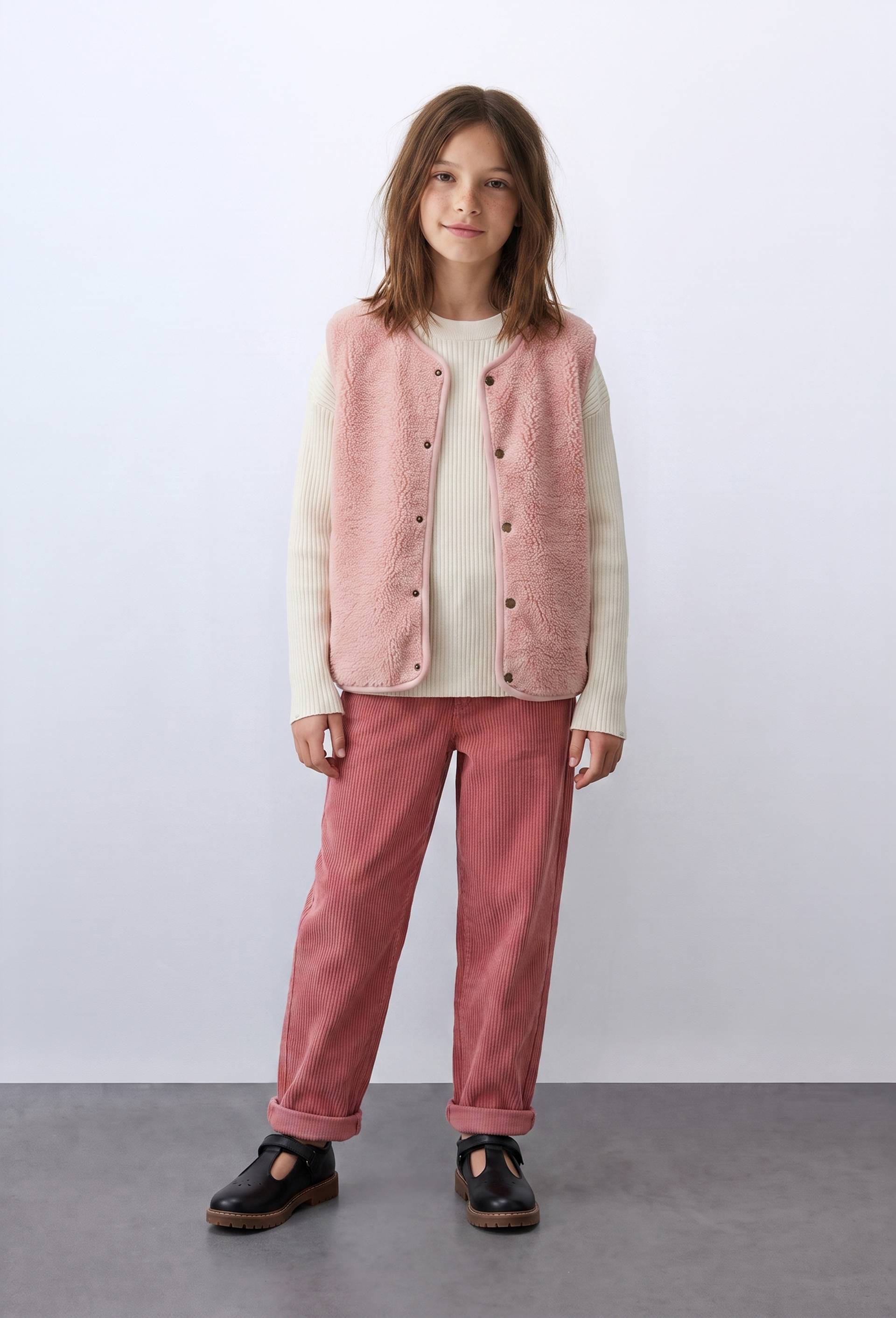 Gilet sans manches sherpa, Rose, large image number 0