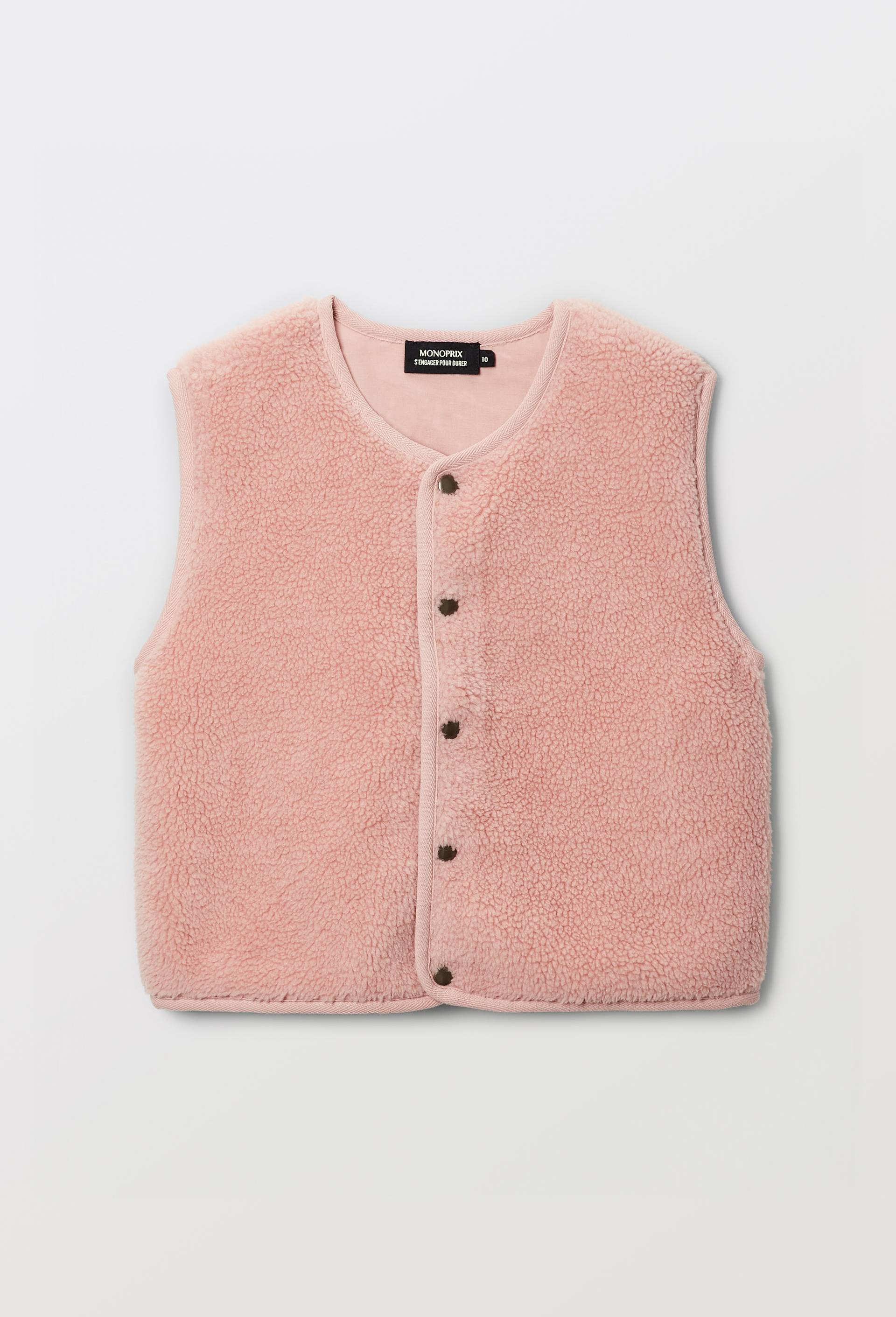 Gilet sans manches sherpa, Rose, large image number 1.0