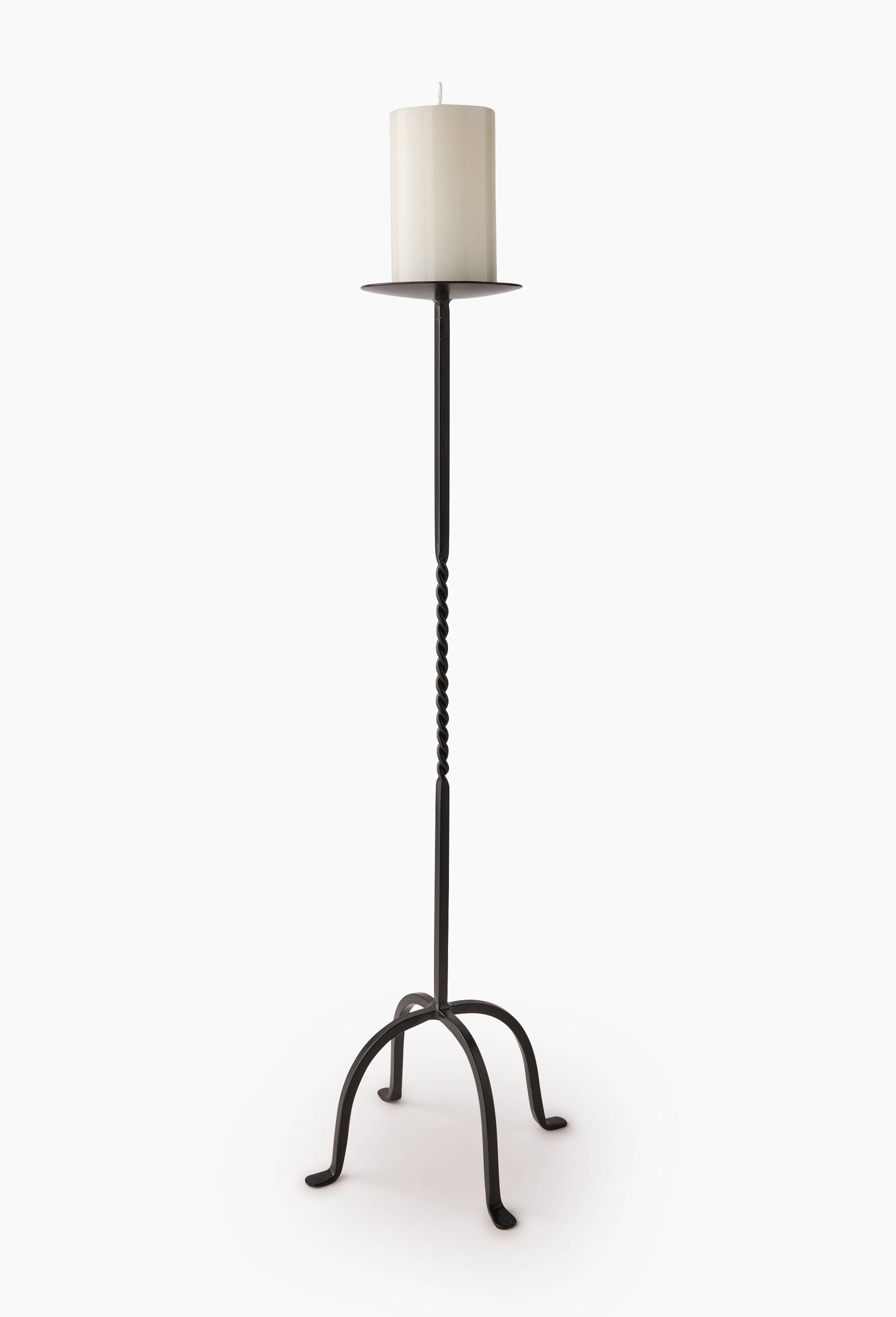 Bougeoir sur pied en m&eacute;tal, 25,5xH74cm, Noir, large image number 1