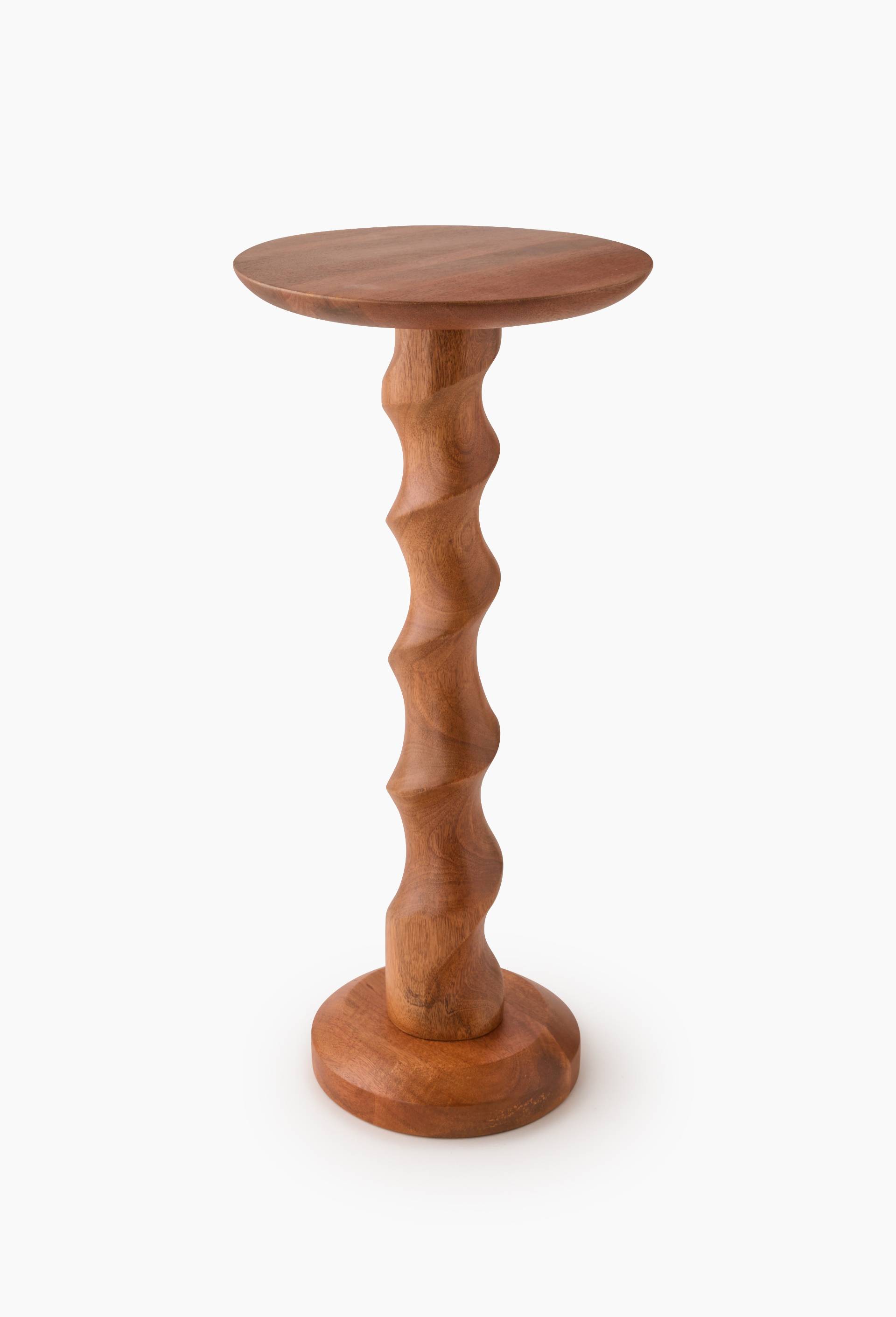 Table twist&eacute;, 30.5xH62cm, en bois de manguier, Brun, large image number 0.0