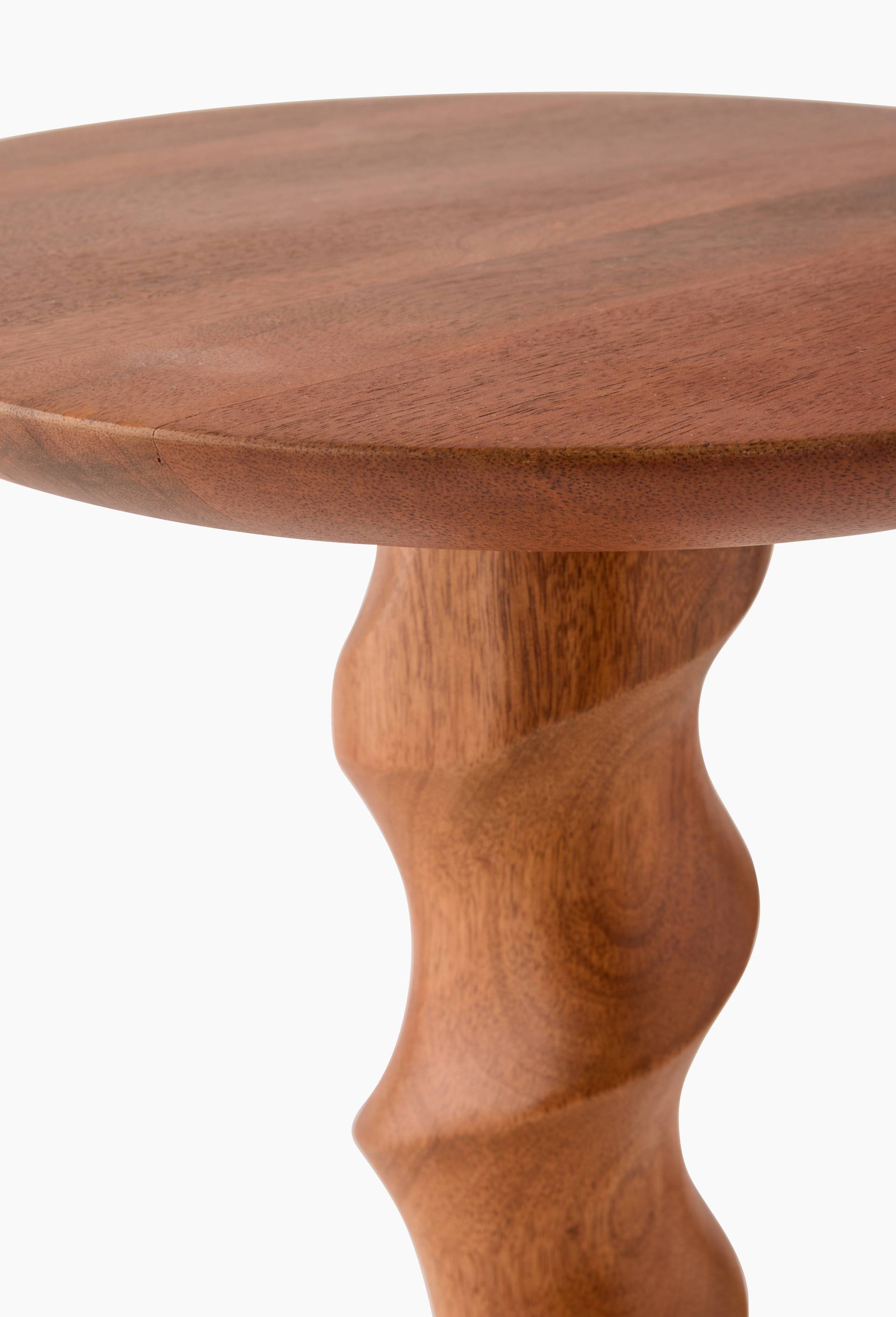 Table twist&eacute;, 30.5xH62cm, en bois de manguier, Brun, large image number 1