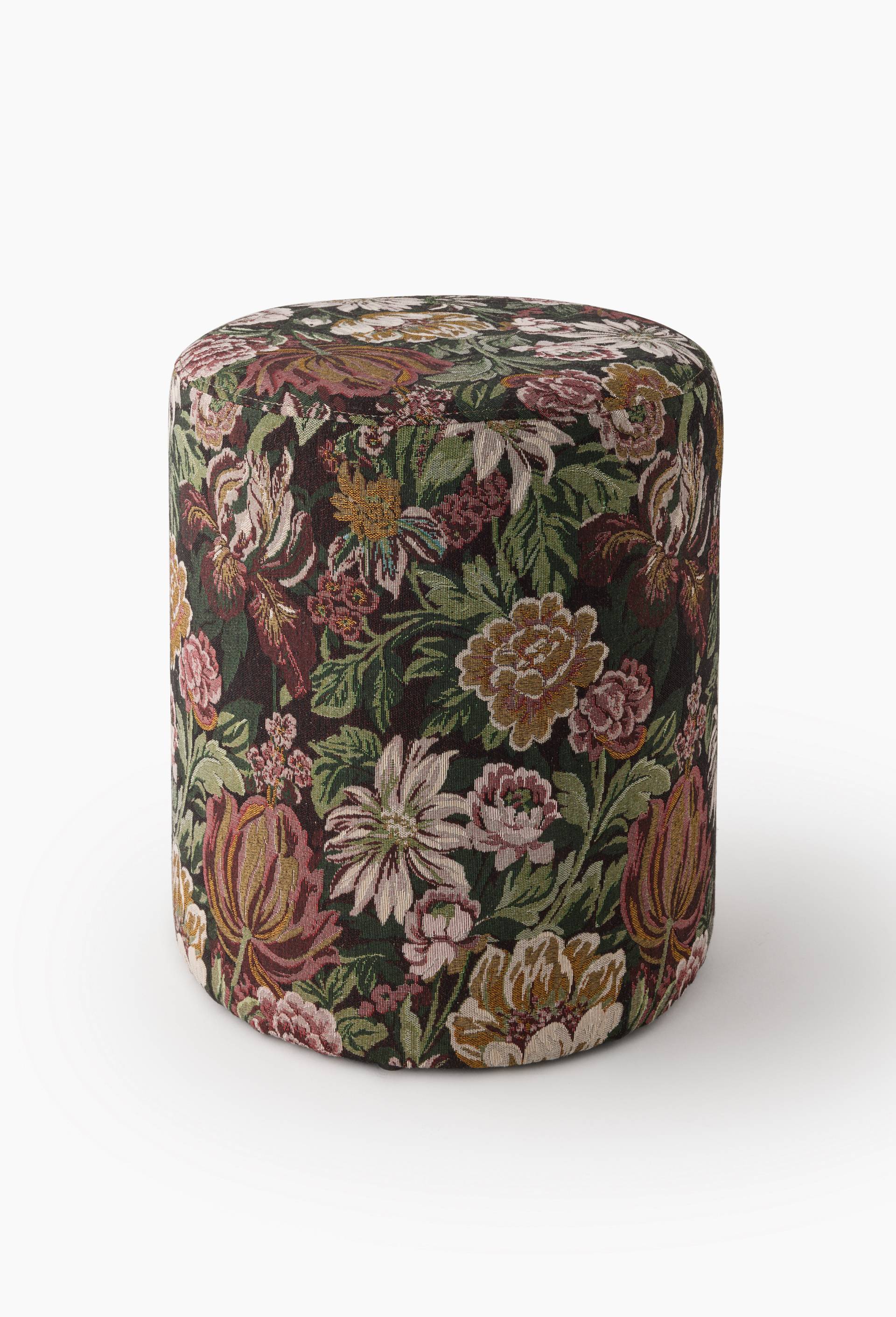 Pouf fleuri, 40xH45cm, en polyester, Multicolore, large image number 0.0