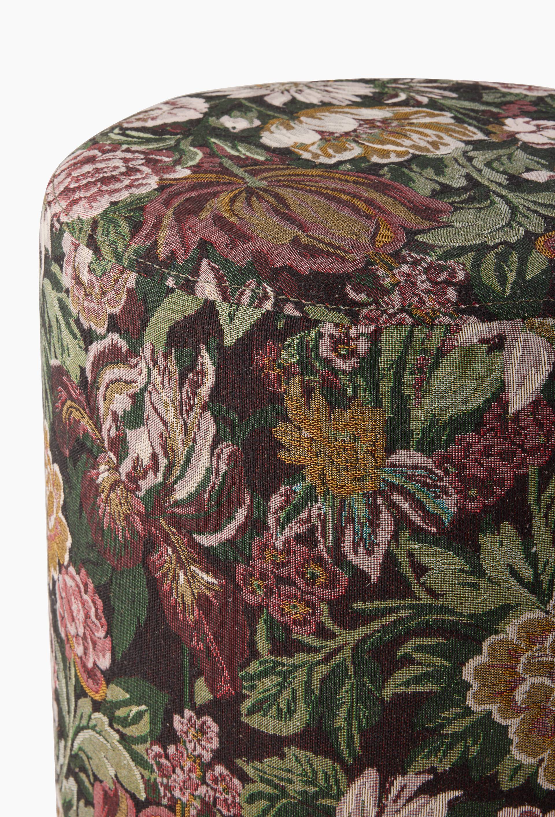 Pouf fleuri, 40xH45cm, en polyester, Multicolore, large image number 1.0