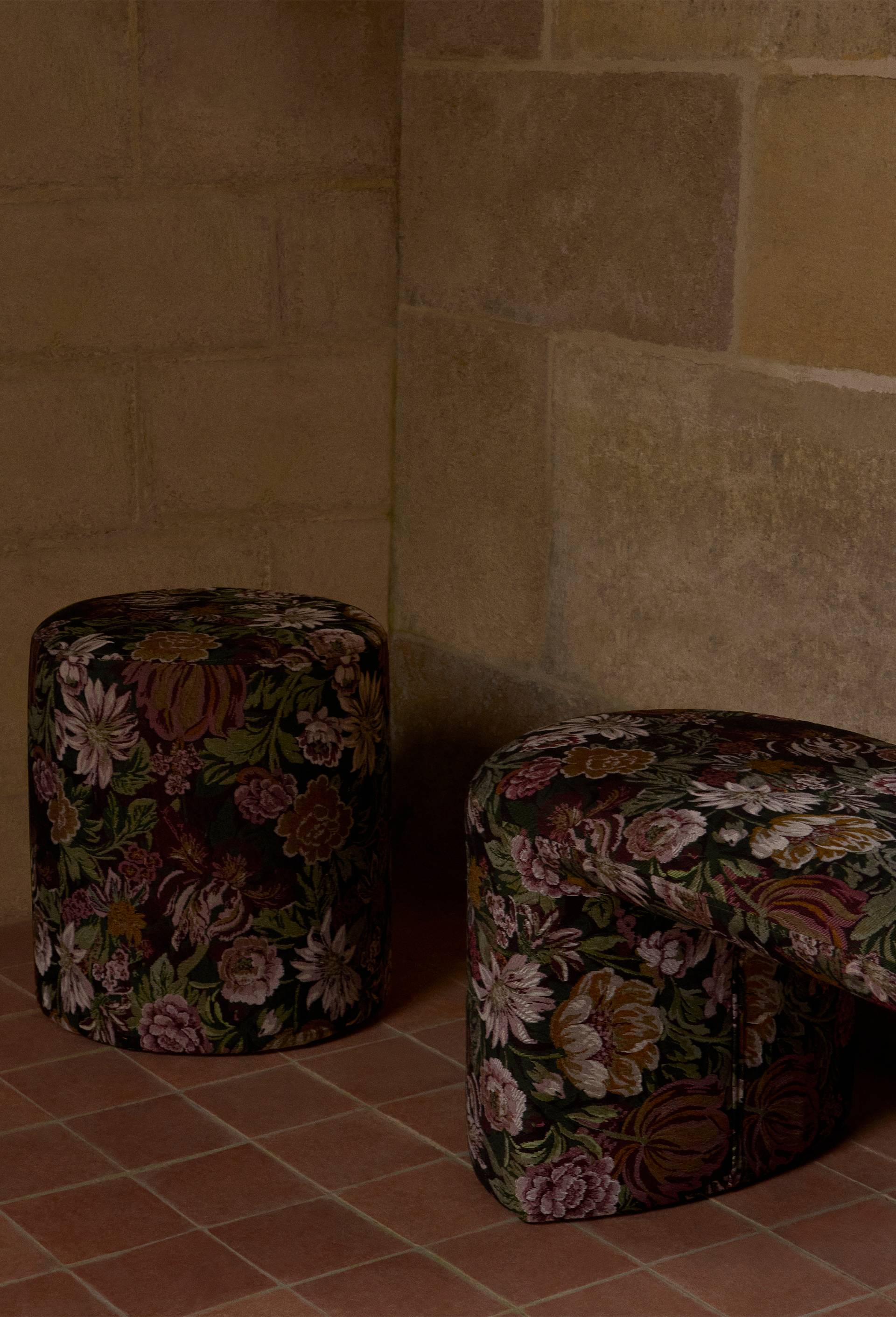 Banc jacquard fleur, 100xH44cm en polyester, Multicolore, large image number 2