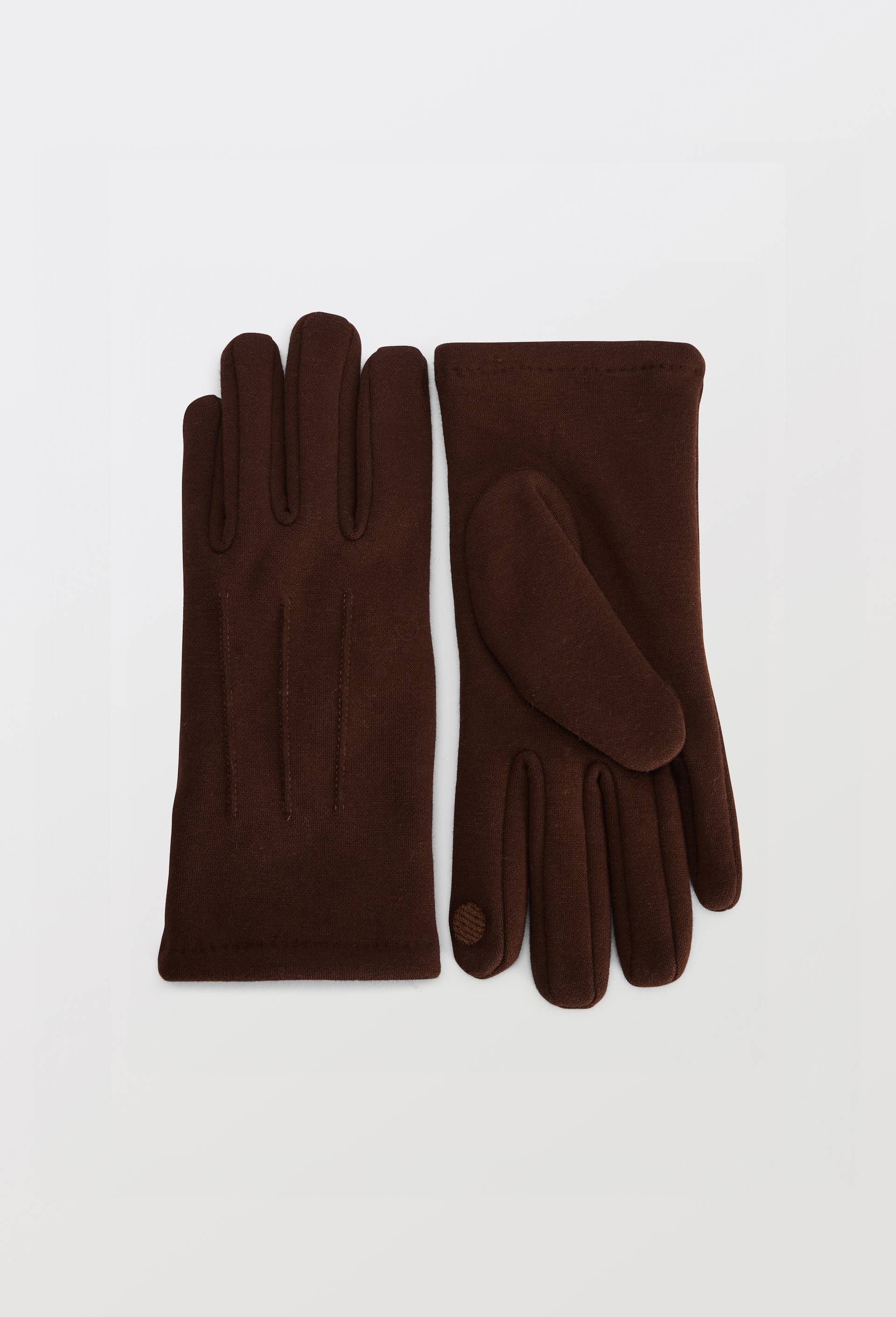 Gants tactiles en jersey, Brun clair, large image number 0