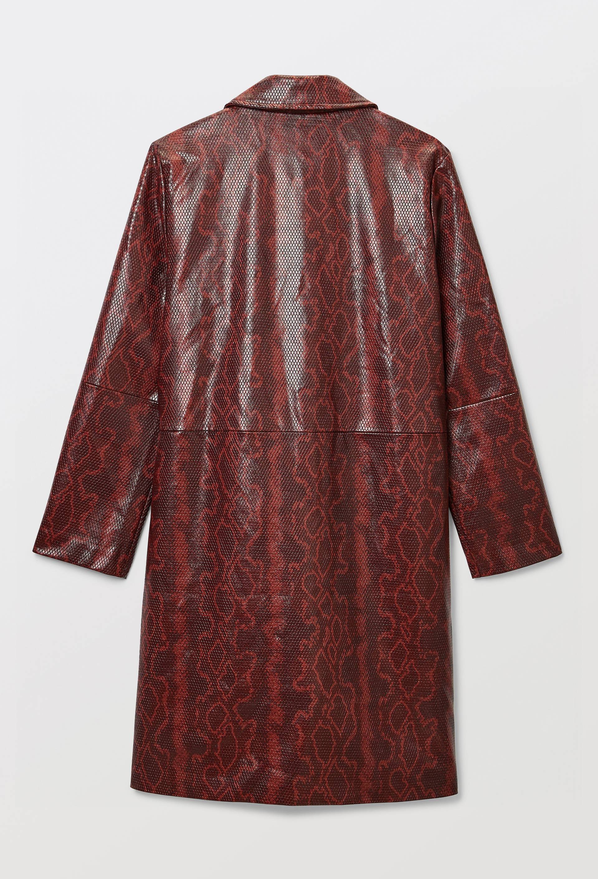 Manteau mi-long effet python, Rouge fonc&eacute;, large image number 5.0
