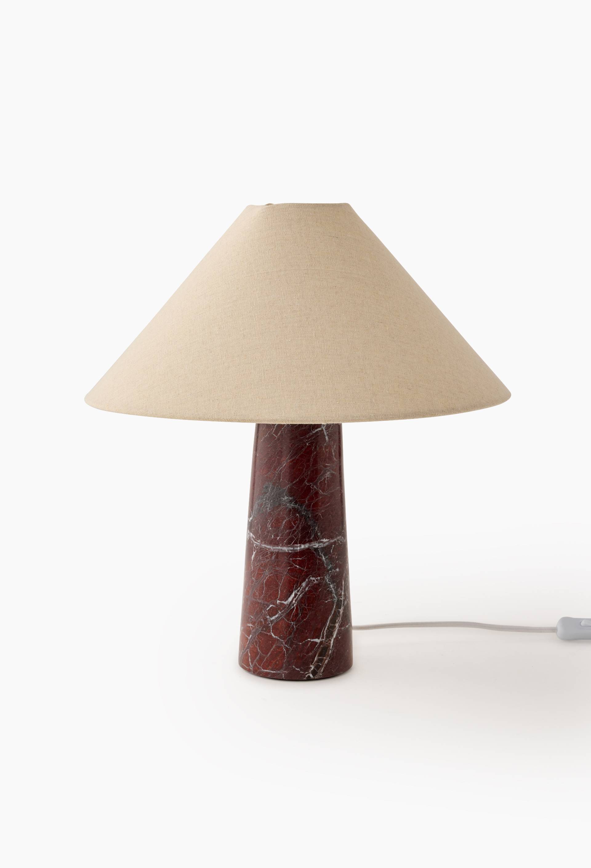 Lampe sur pied en marbre avec abat jour ecru, 28xH40 cm, Ecru, large image number 0