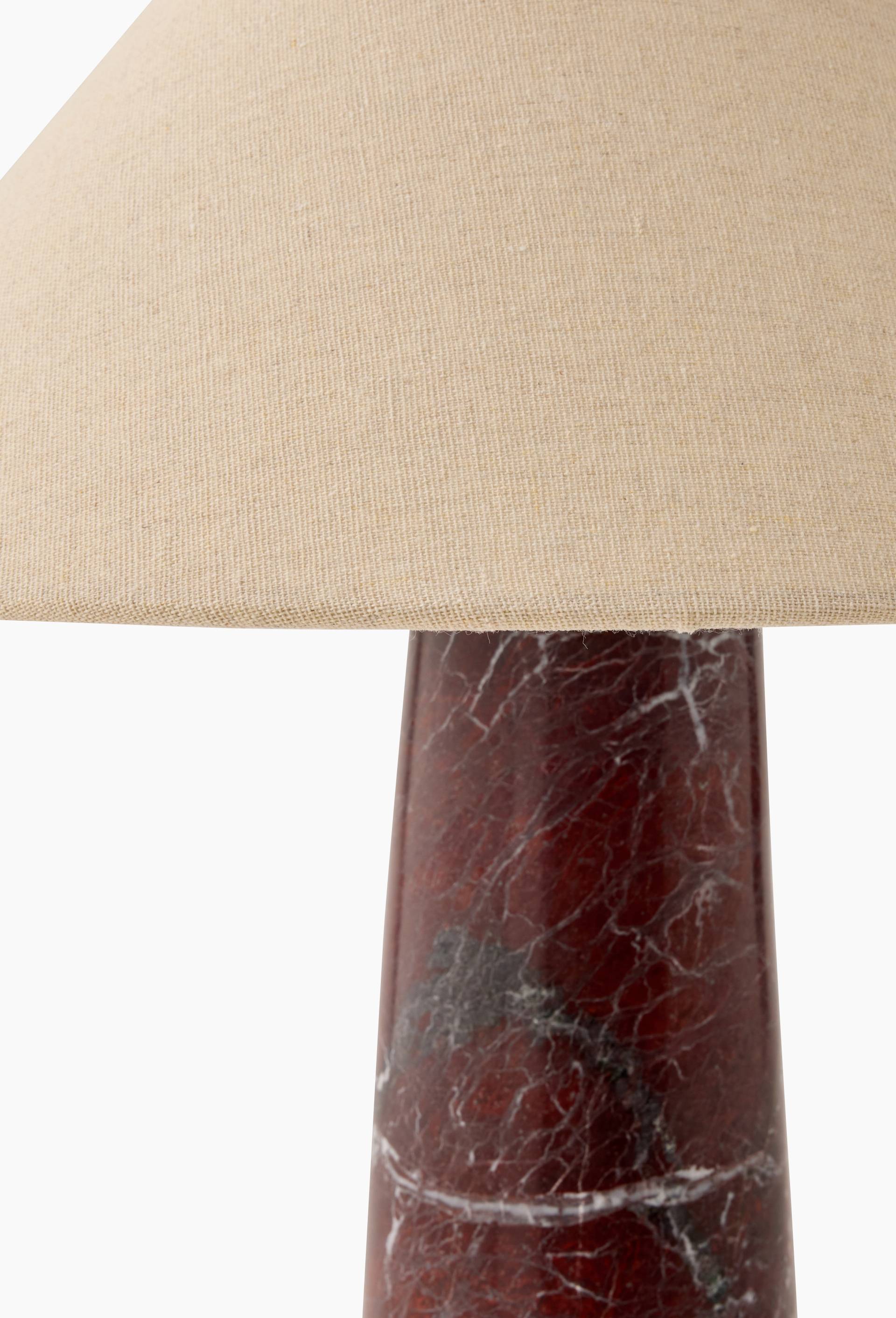Lampe sur pied en marbre avec abat jour ecru, 28xH40 cm, Ecru, large image number 1