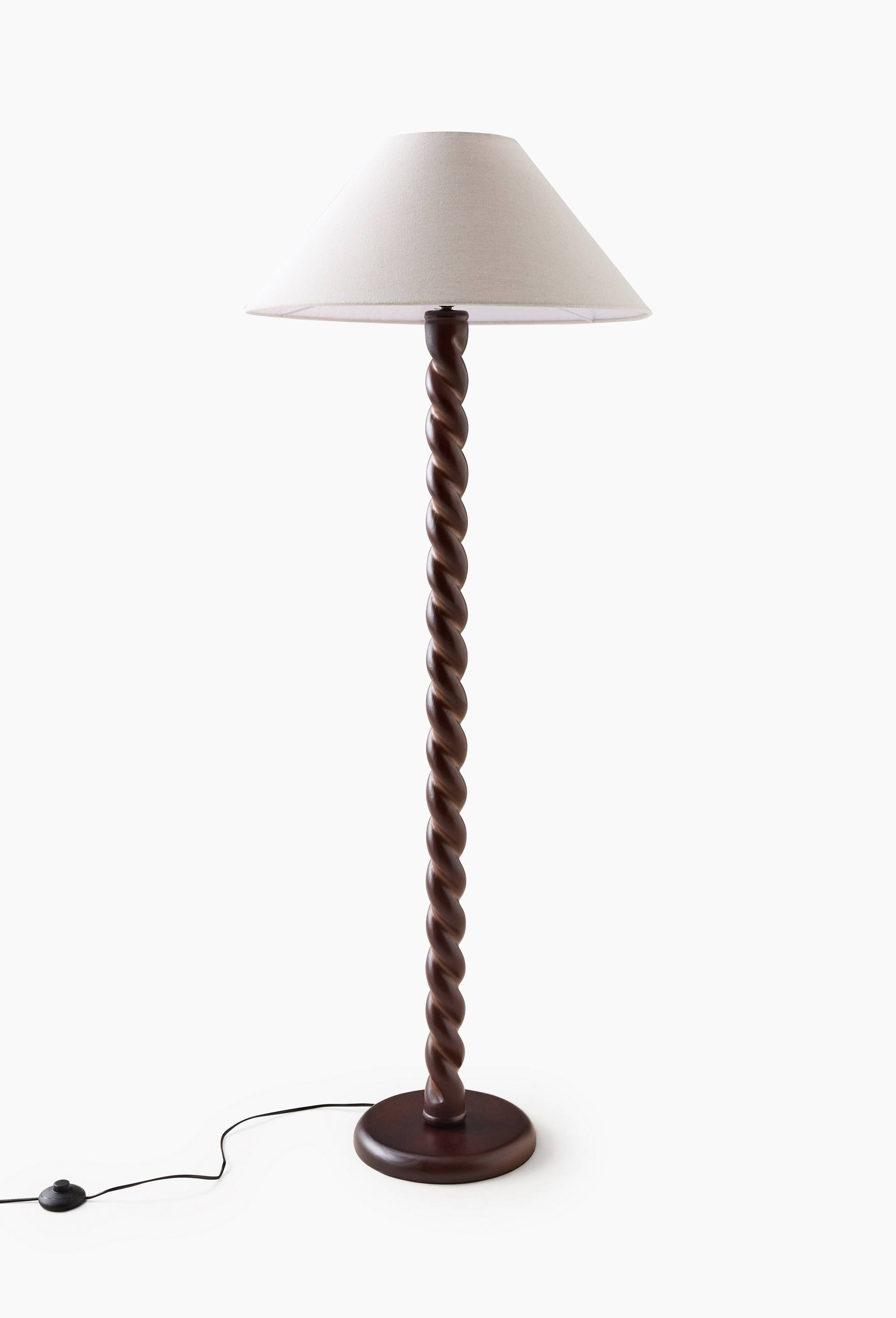Lampadaire , 35xH152cm, en bois, Brun, large image number 1